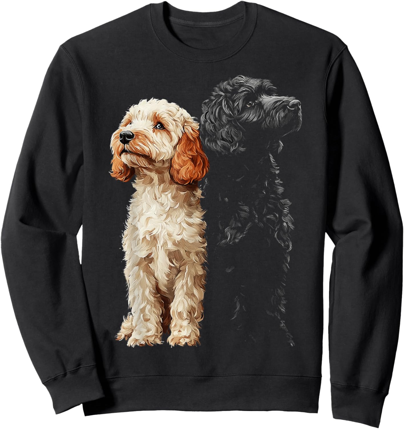 Labradoodle Dog Motif Pet Illustration Labradoodle Women Kids Sweatshirt - Sweatshirt | Black