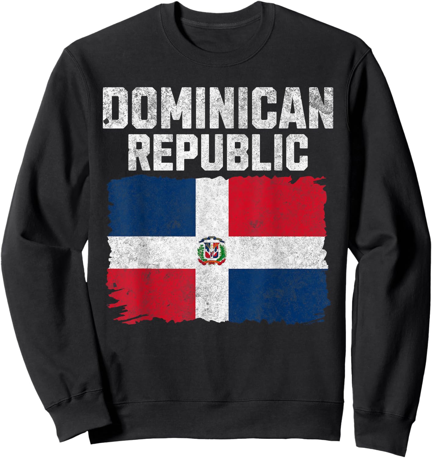 Dominican Republic Flag Vintage Dominican Flag Men Women Sweatshirt - Sweatshirt | Black