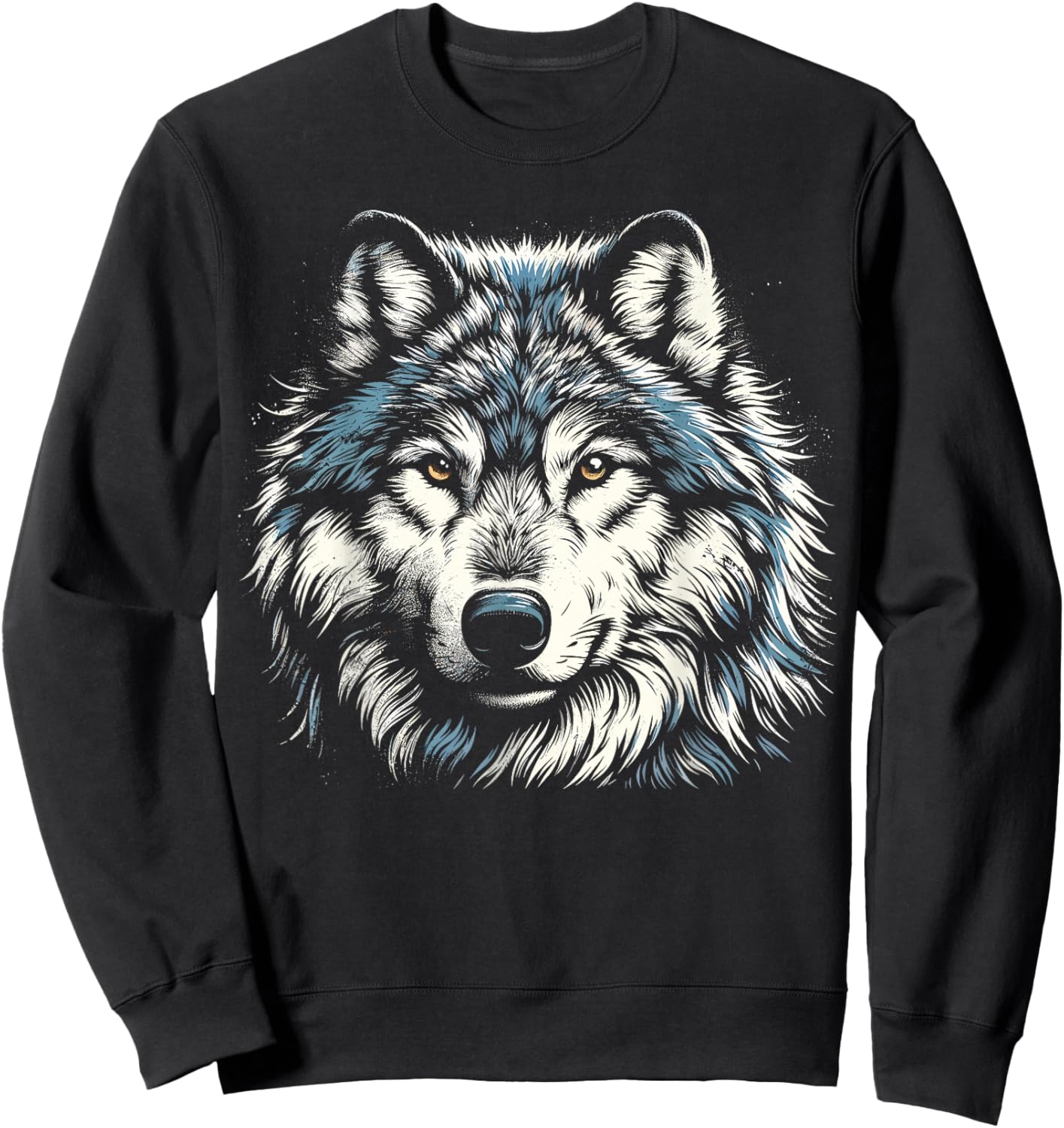 Timber Wolf Face Animal Wolf Sweatshirt - Sweatshirt | Black