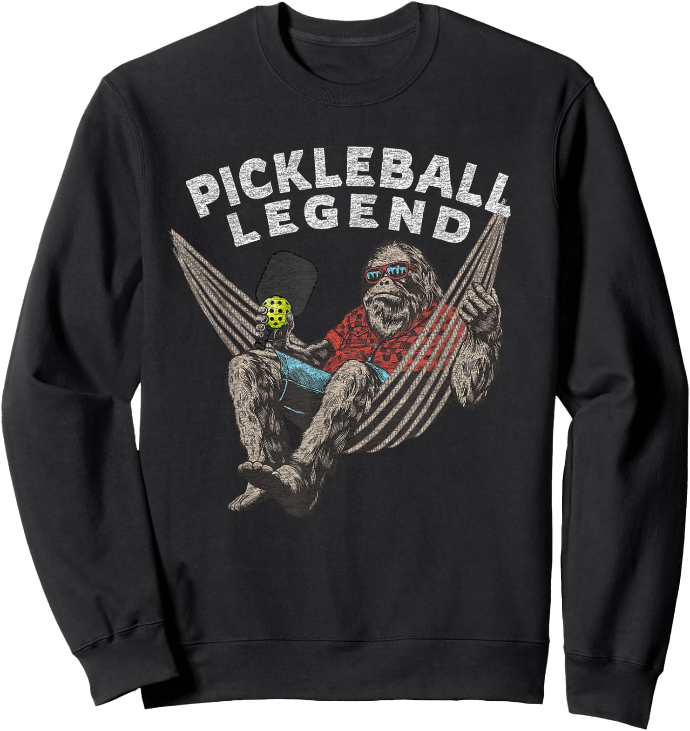 Pickleball Legend Funny Saying Vintage Graphic Sweatshirt - Sweatshirt | Black