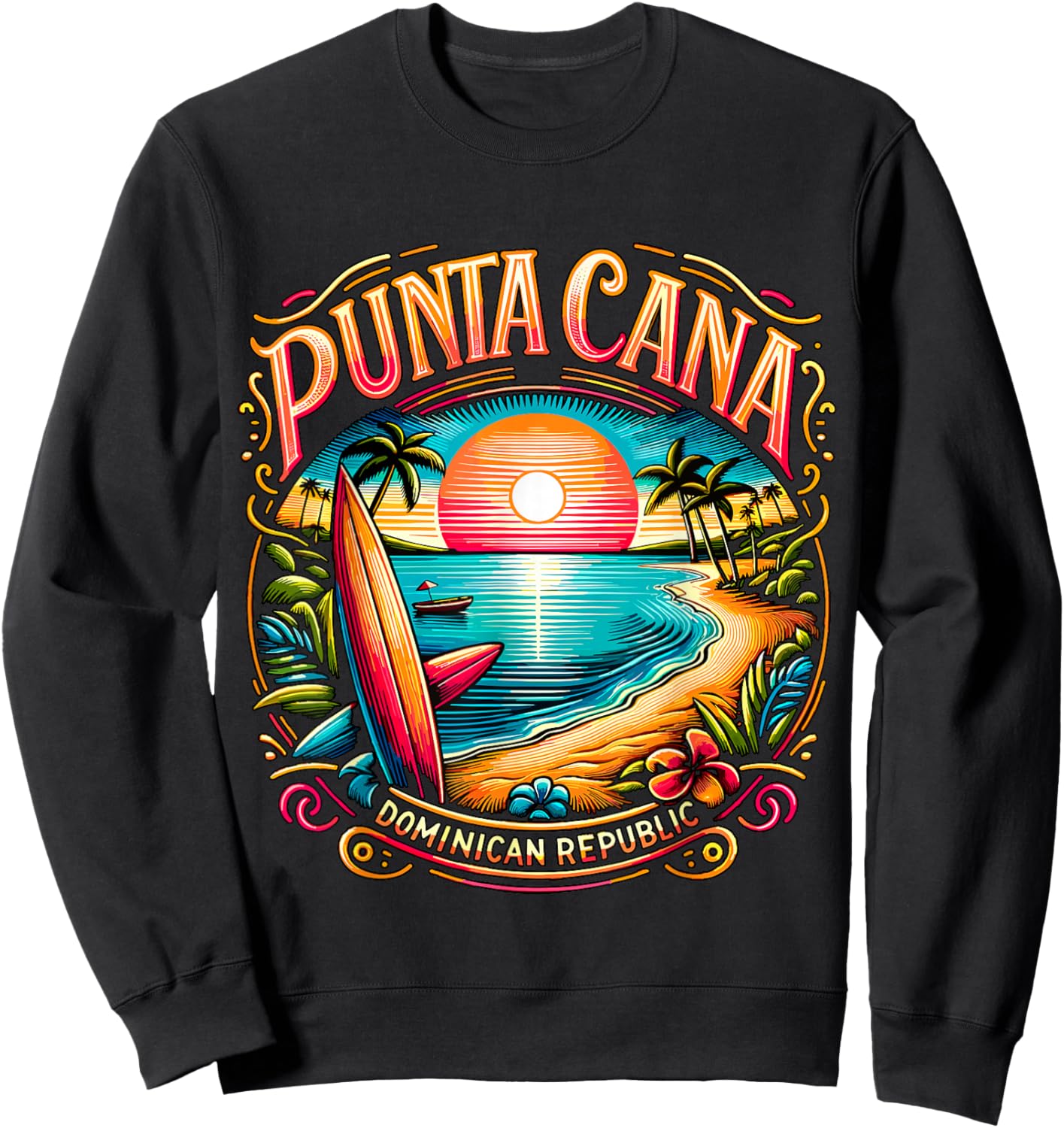 Punta Cana Dominican Republic Vacation Beach Sweatshirt - Sweatshirt | Black