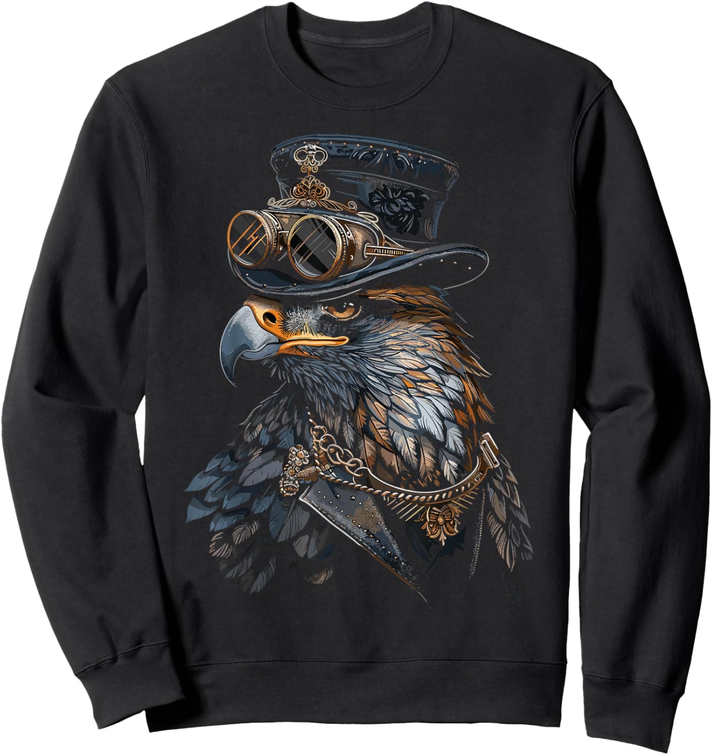 Mechanical Steampunk Eagle Sweatshirt - Sweatshirt | Black