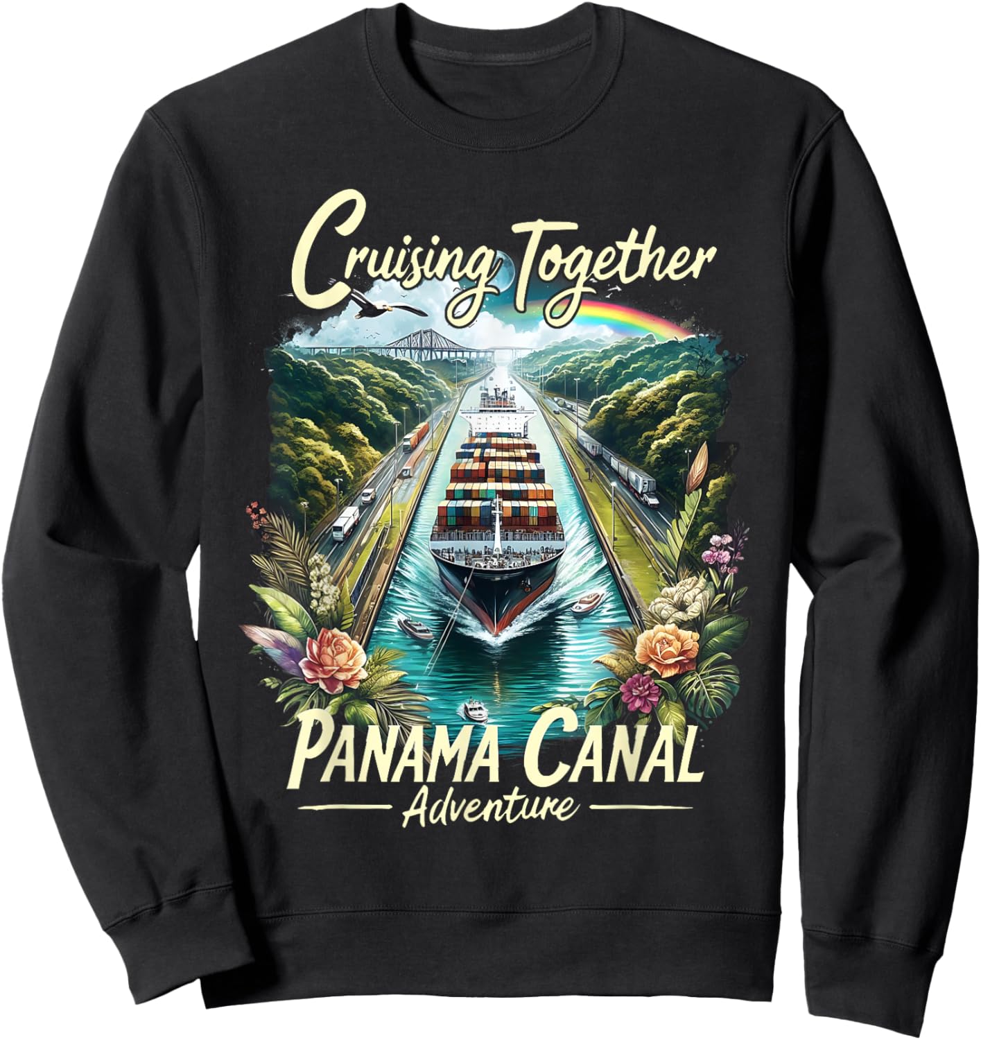 Panama Canal Panama Trip Cruising Family -Kids Black Small Sweatshirt - Sweatshirt | Black