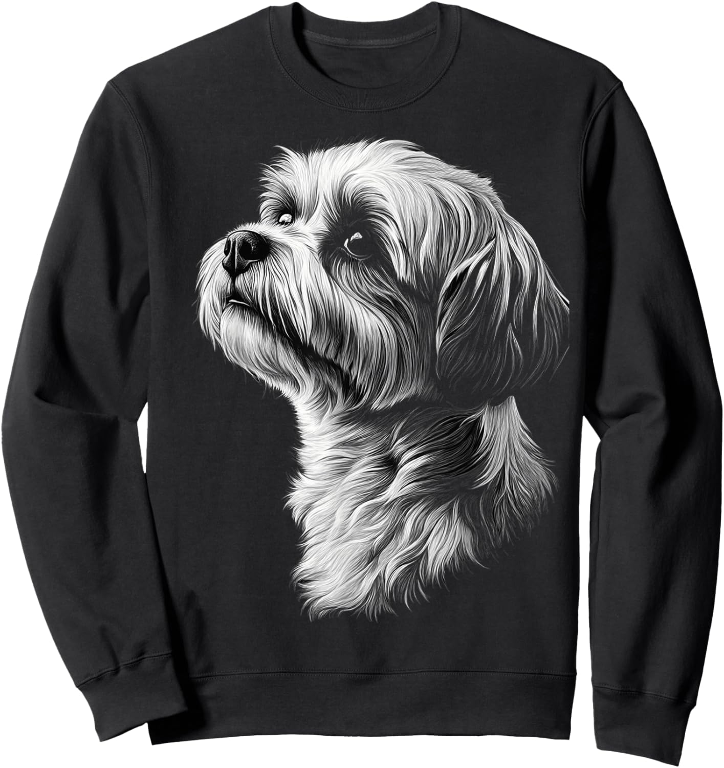Lhasa Apso Dog Motif Pet Artwork Lhasa Apso Men Women Kids Sweatshirt - Sweatshirt | Black