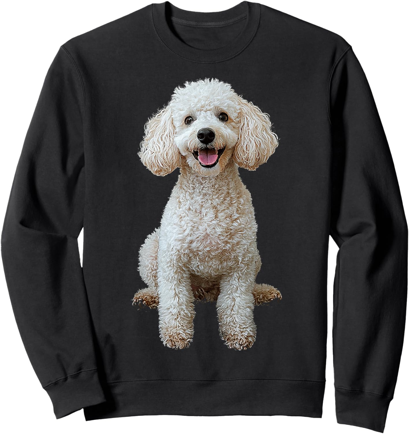 Poodle Dog Motif Pet Illustration Poodle Men Women Kids Sweatshirt - Sweatshirt | Black
