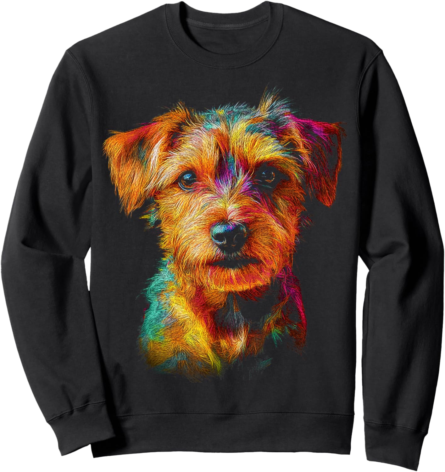 Norfolk Terrier Dog Graphic Pet Artwork Norfolk Terrier Women Kids Sweatshirt - Sweatshirt | Black