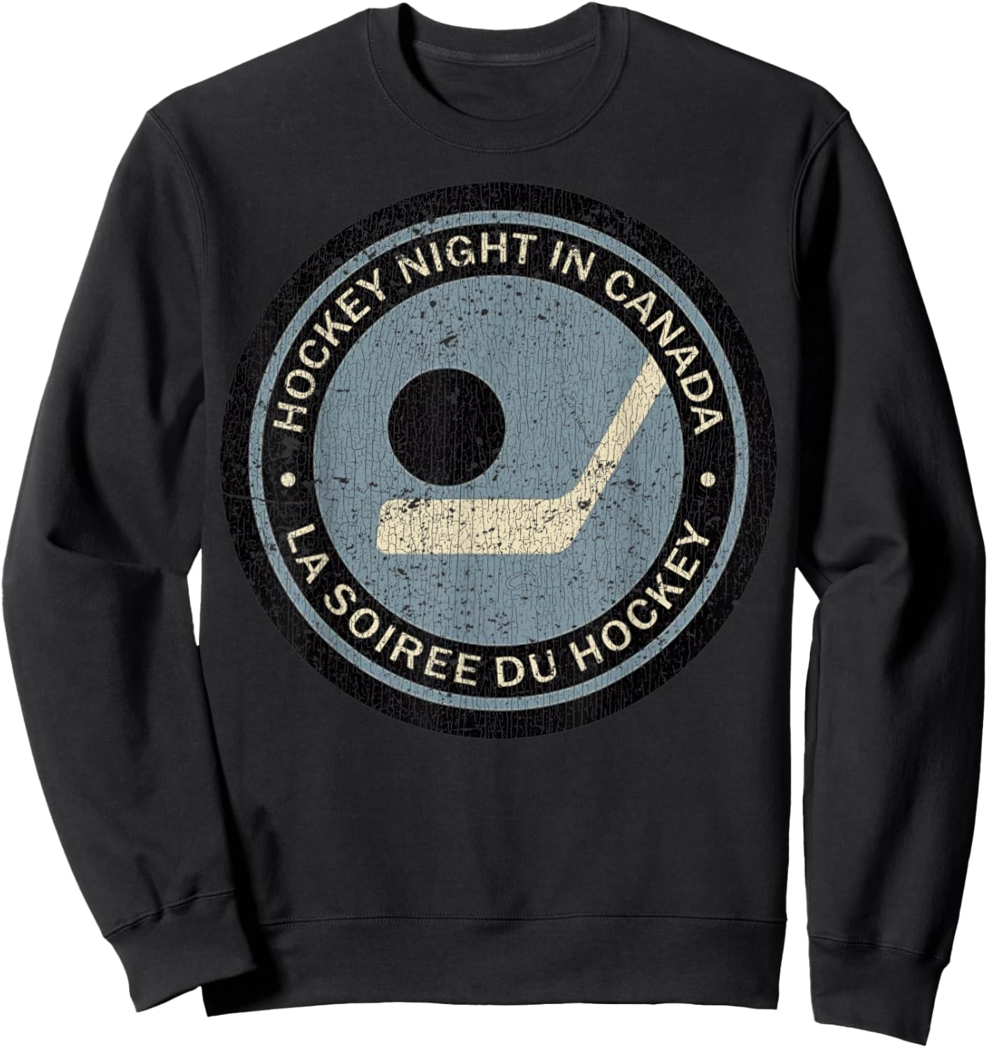 Vintage Hockey Night in Canada Hockey Player Classic Team Sweatshirt - Sweatshirt | Black