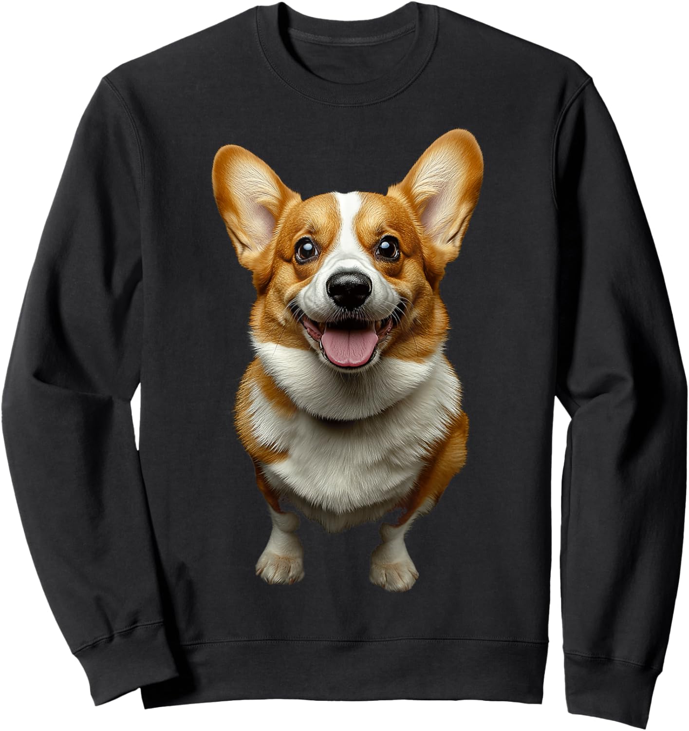 Pembroke Welsh Corgi Dog Motif Pet Artwork Sweatshirt - Sweatshirt | Black