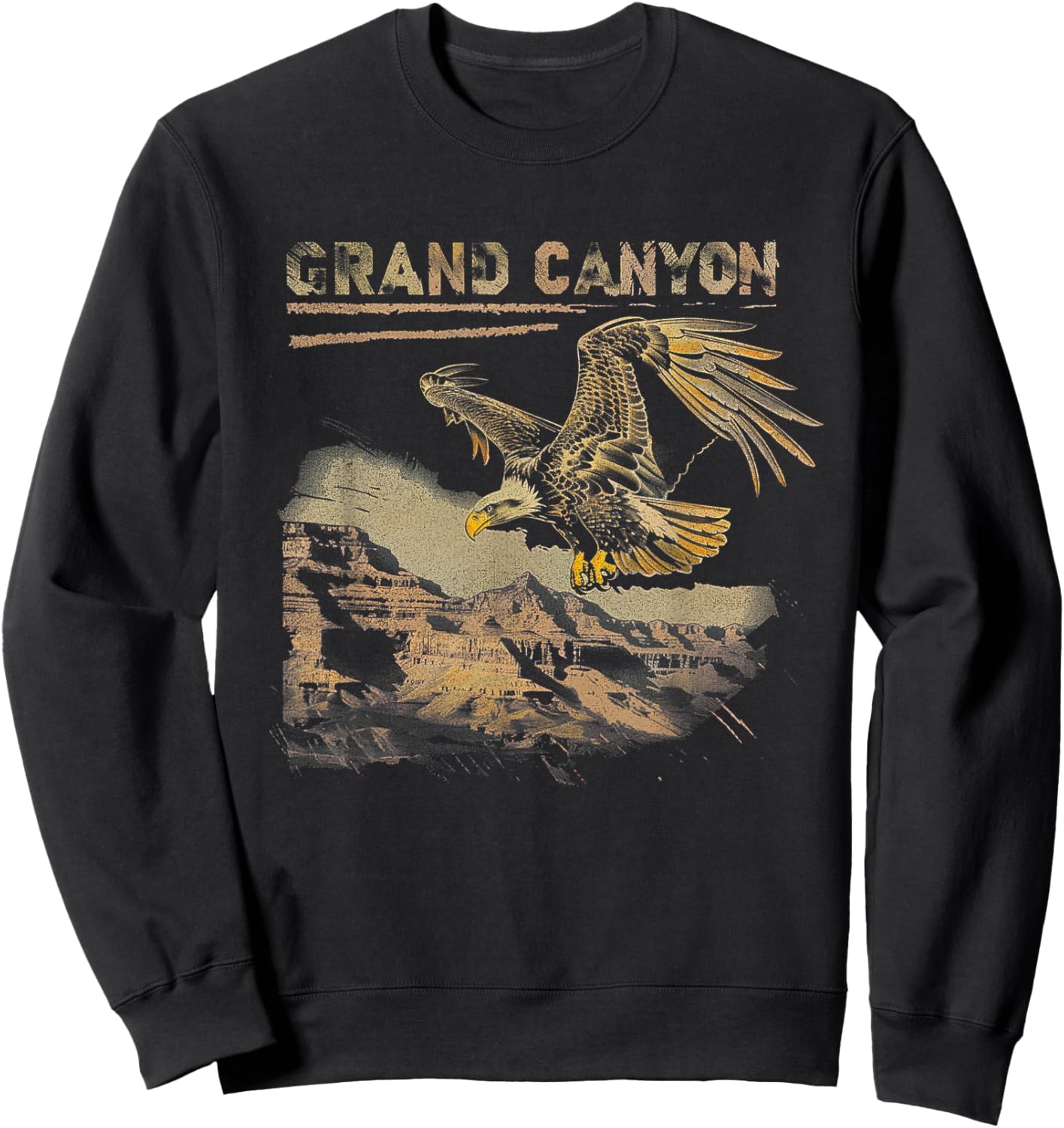 Grand Canyon - US National Park Vintage Men Women Kids Retro Sweatshirt - Sweatshirt | Black