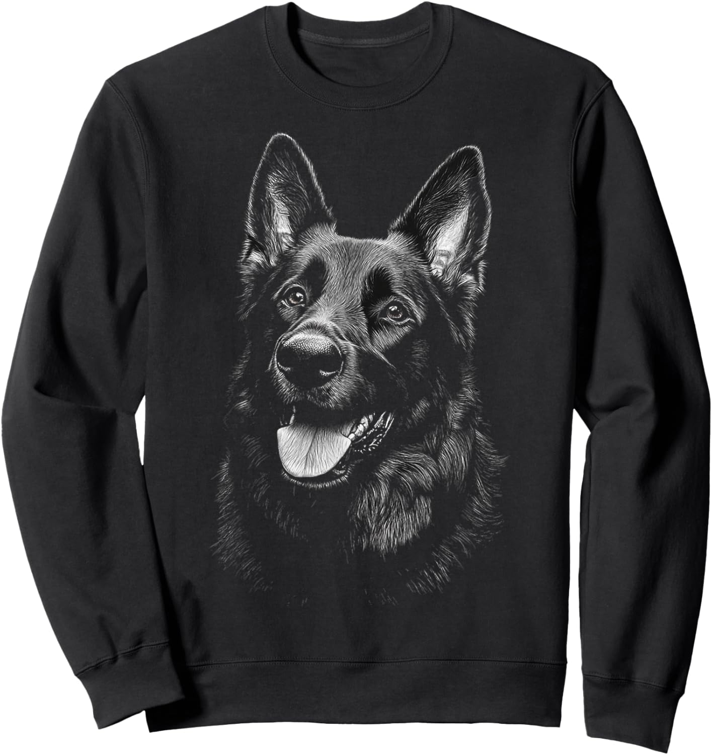 German Shepherd Dog Graphic Pet Art German Shepherd Sweatshirt - Sweatshirt | Black