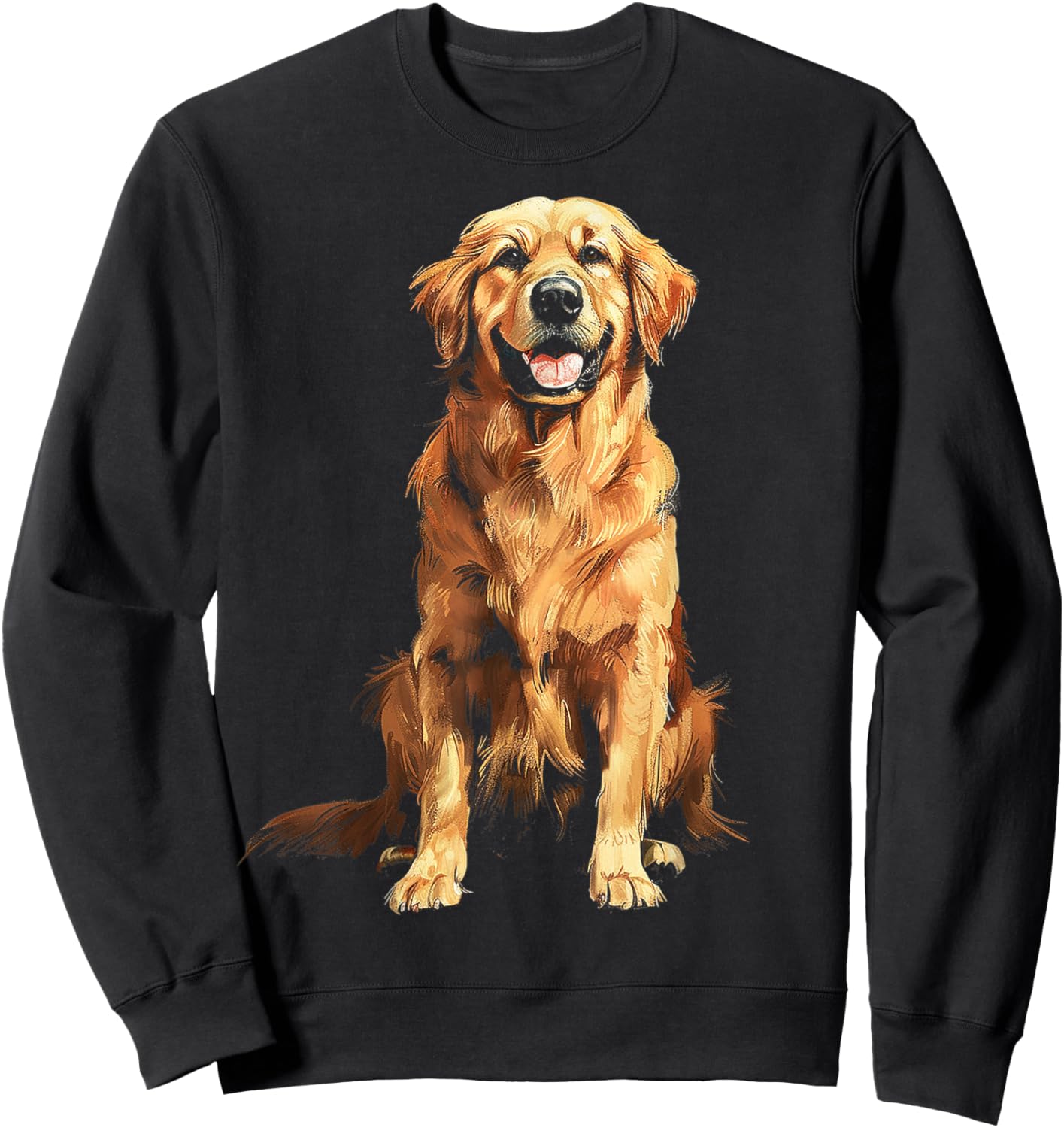 Golden Retriever Dog Motif Pet Art Golden Retriever Women Kids Sweatshirt - Sweatshirt | Black