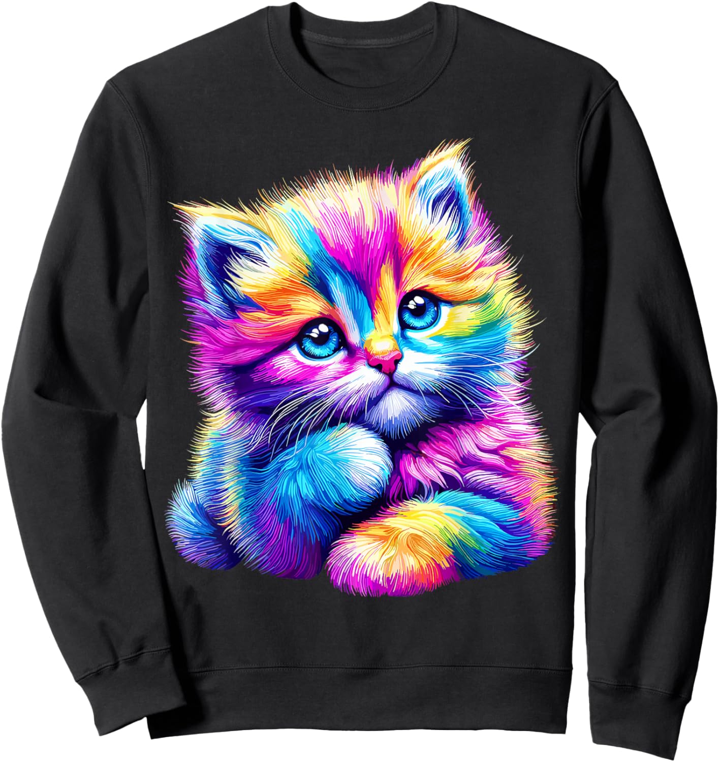 Cat Colorful for Cat Lovers Sweatshirt - Sweatshirt | Black