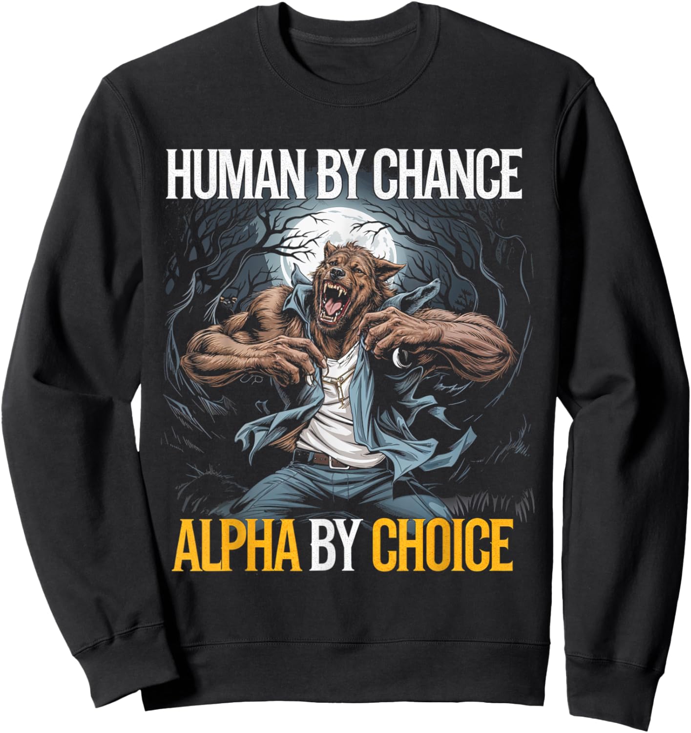 Human By Chance Alpha Wolf Pack Alpha Sweatshirt - Sweatshirt | Black