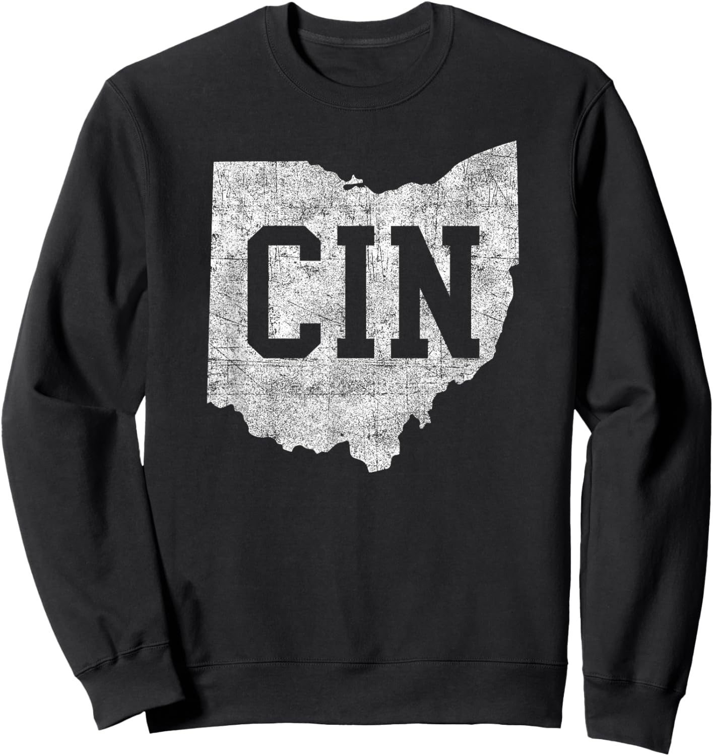 Retro CIN Cincinnati Ohio Travel Souvenir Vintage Style Sweatshirt - Sweatshirt | Black