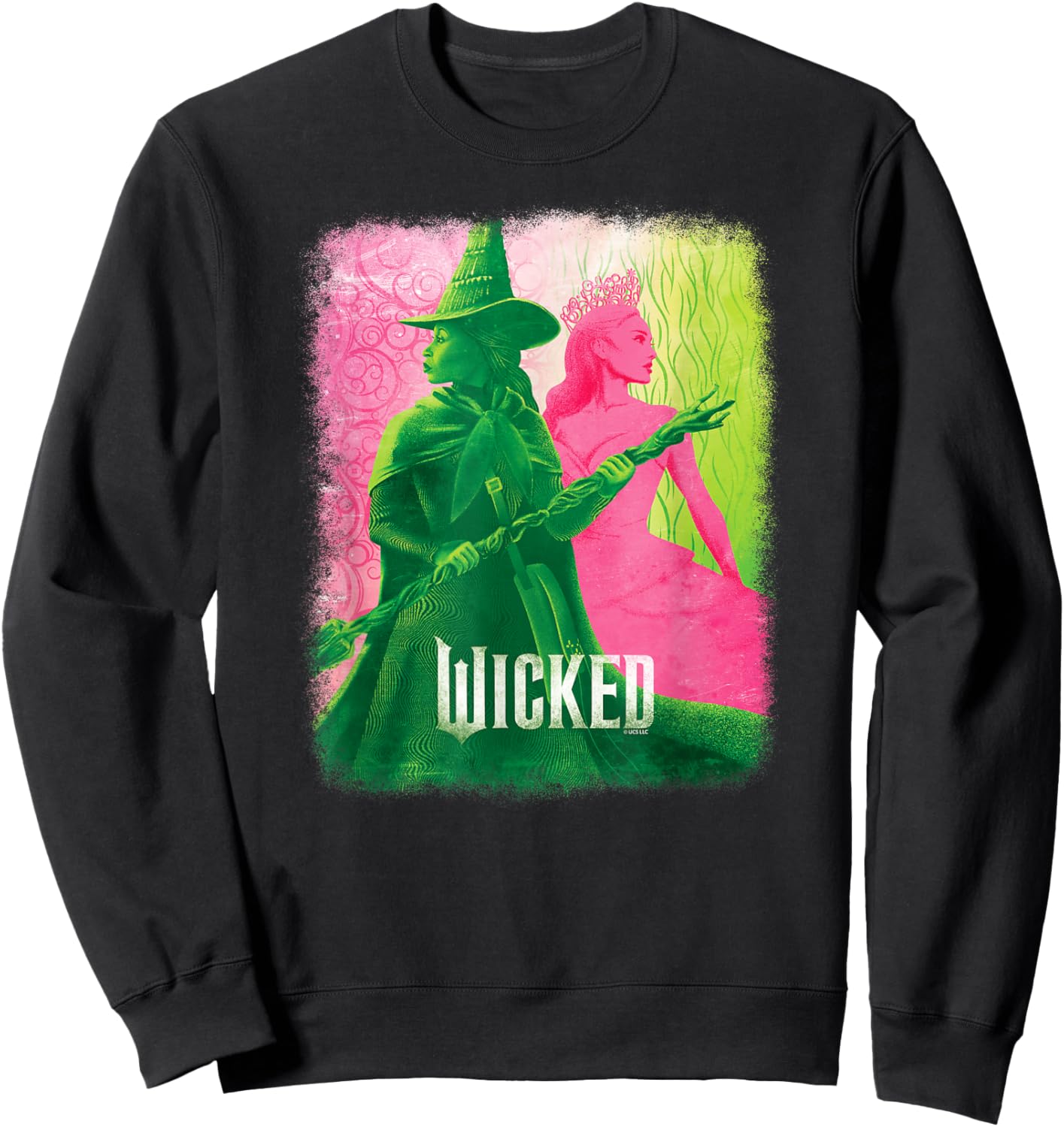 Wicked -Kids Movie Tie-In , Black, Small, Short Sleeve, , Tonal Effect Movie Design Sweatshirt - Sweatshirt | Black