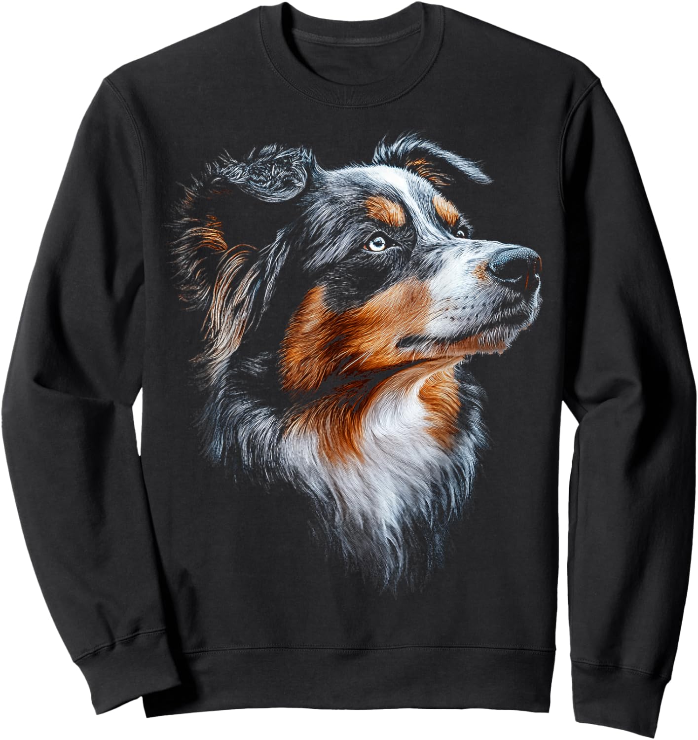 Australian Shepherd Dog Pet Artwork Australian Shepherd Sweatshirt - Sweatshirt | Black