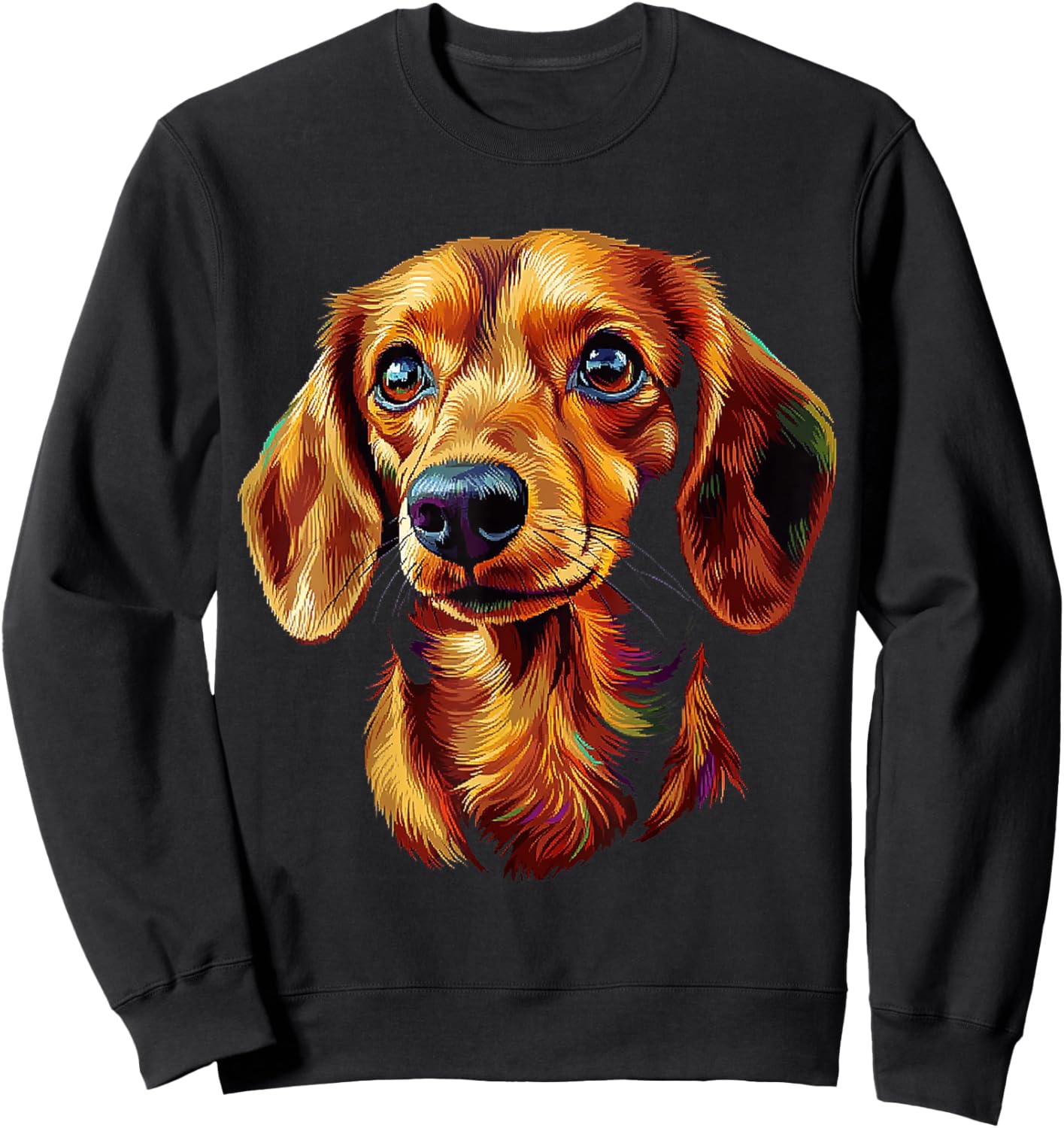 Dachshund Dog Graphic Pet Art Dachshund Women Kids Sweatshirt - Sweatshirt | Black