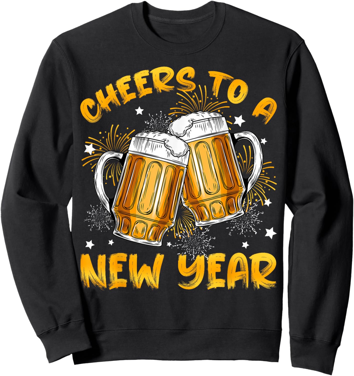 Cheers To A New Year 2026 Beer Glasses New Years Eve Party Sweatshirt - Sweatshirt | Black