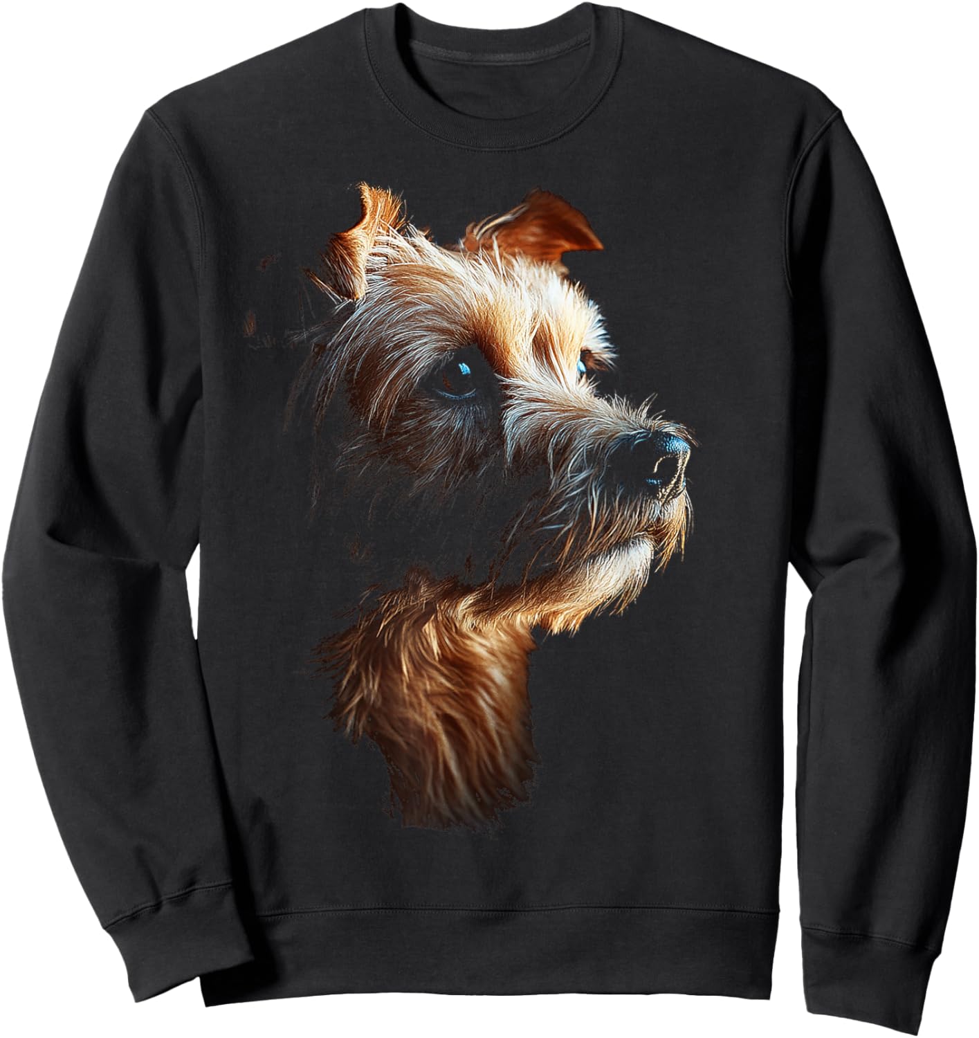 Norfolk Terrier Dog Motif Pet Illustration Norfolk Terrier Women Kids Sweatshirt - Sweatshirt | Black