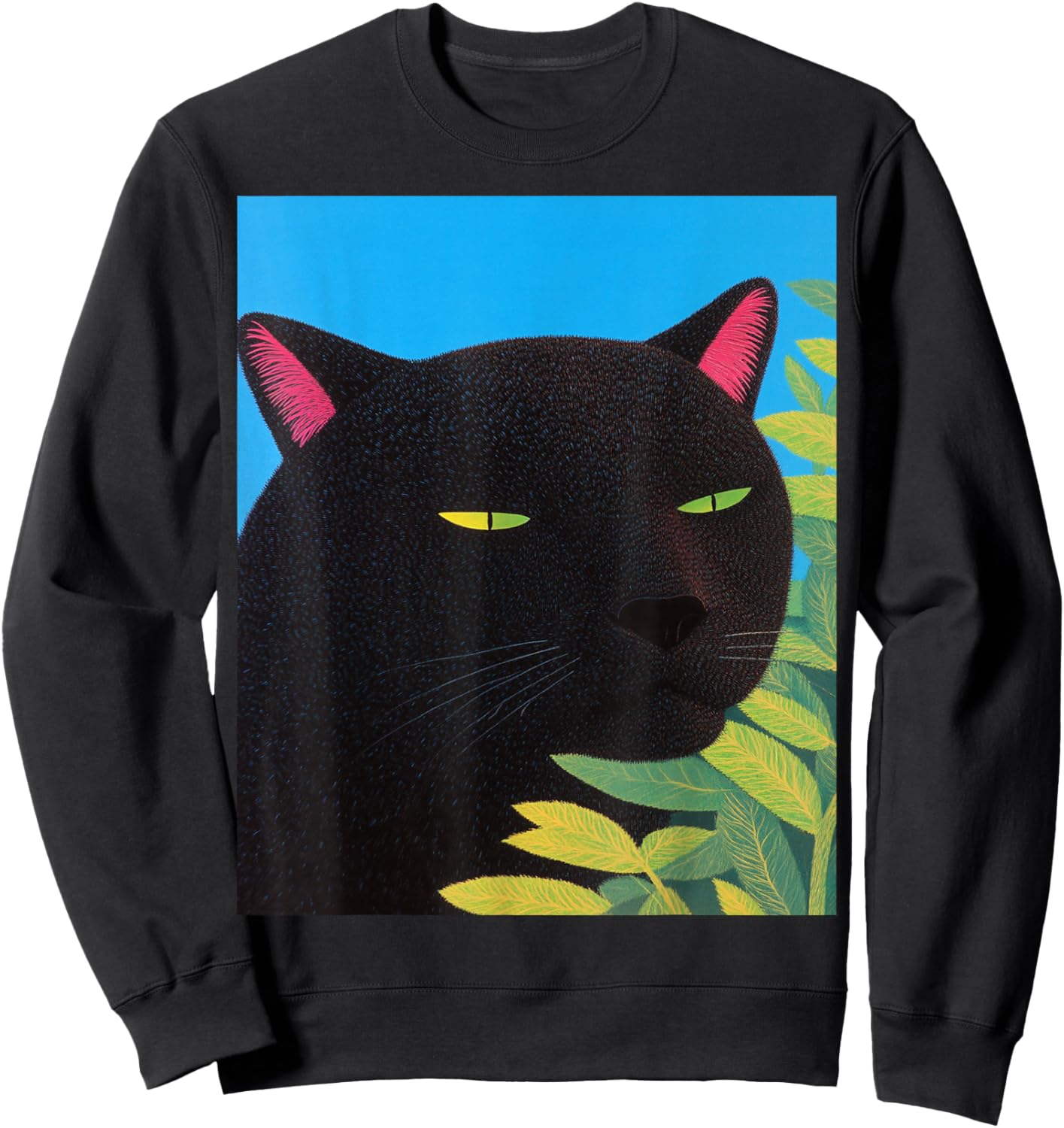 Trendy Fashion Tops Sarcastic Cat Panther Black Graphic Sweatshirt - Sweatshirt | Black