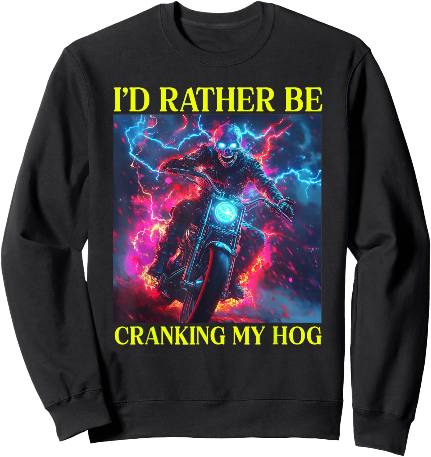 I'd Rather Be Cranking My Hog Funny Vacation Swap Sweatshirt - Sweatshirt | Black