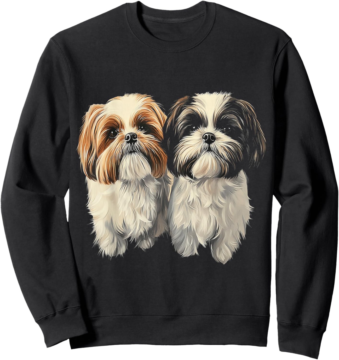 Shih Tzu Dog Motif Pet Artwork Shih Tzu Sweatshirt - Sweatshirt | Black