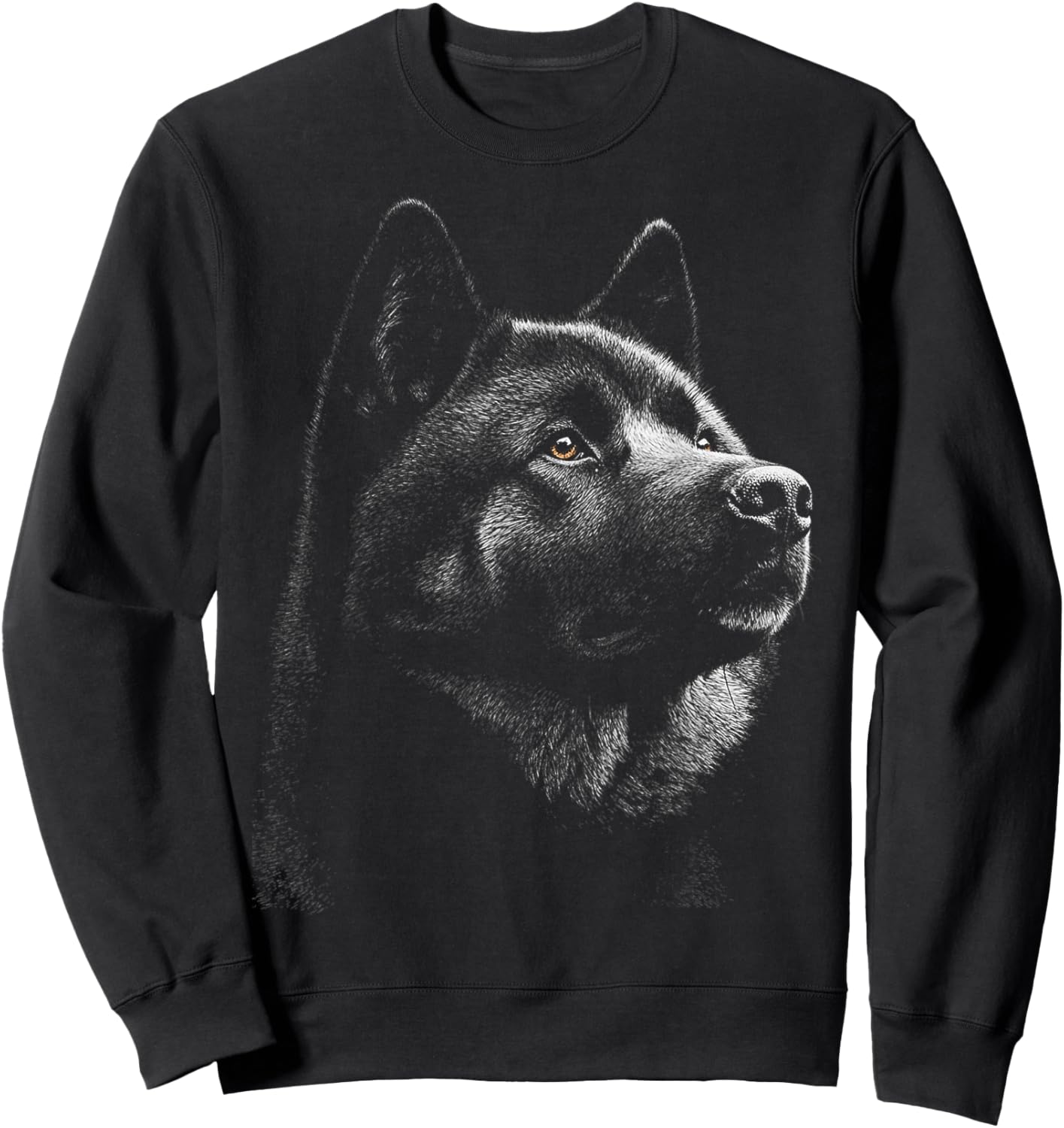 Akita Dog Graphic Pet Illustration Akita Sweatshirt - Sweatshirt | Black