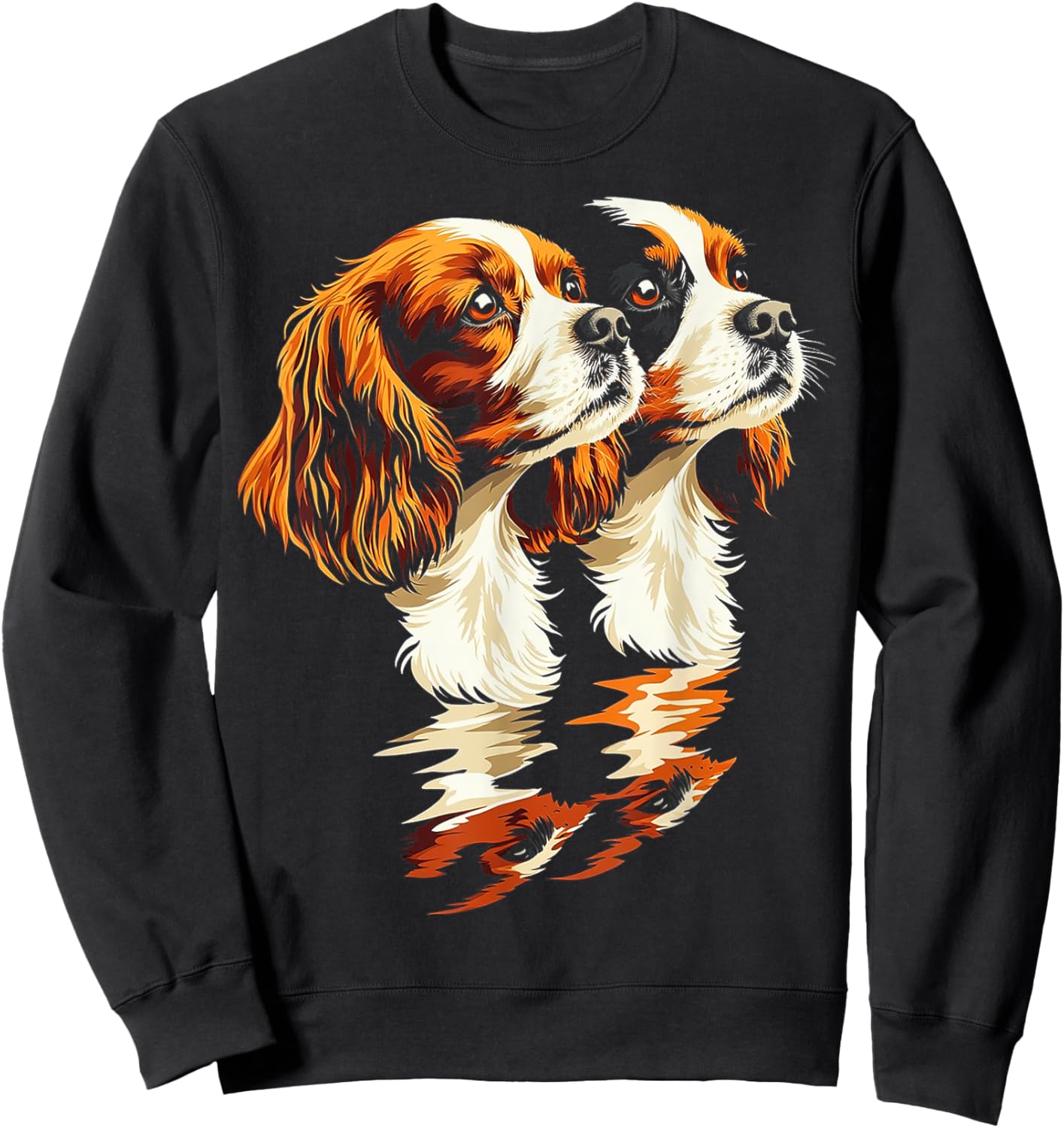 Cavalier King Charles Spaniel Dog Graphic Pet Artwork Men Women Kids Sweatshirt - Sweatshirt | Black