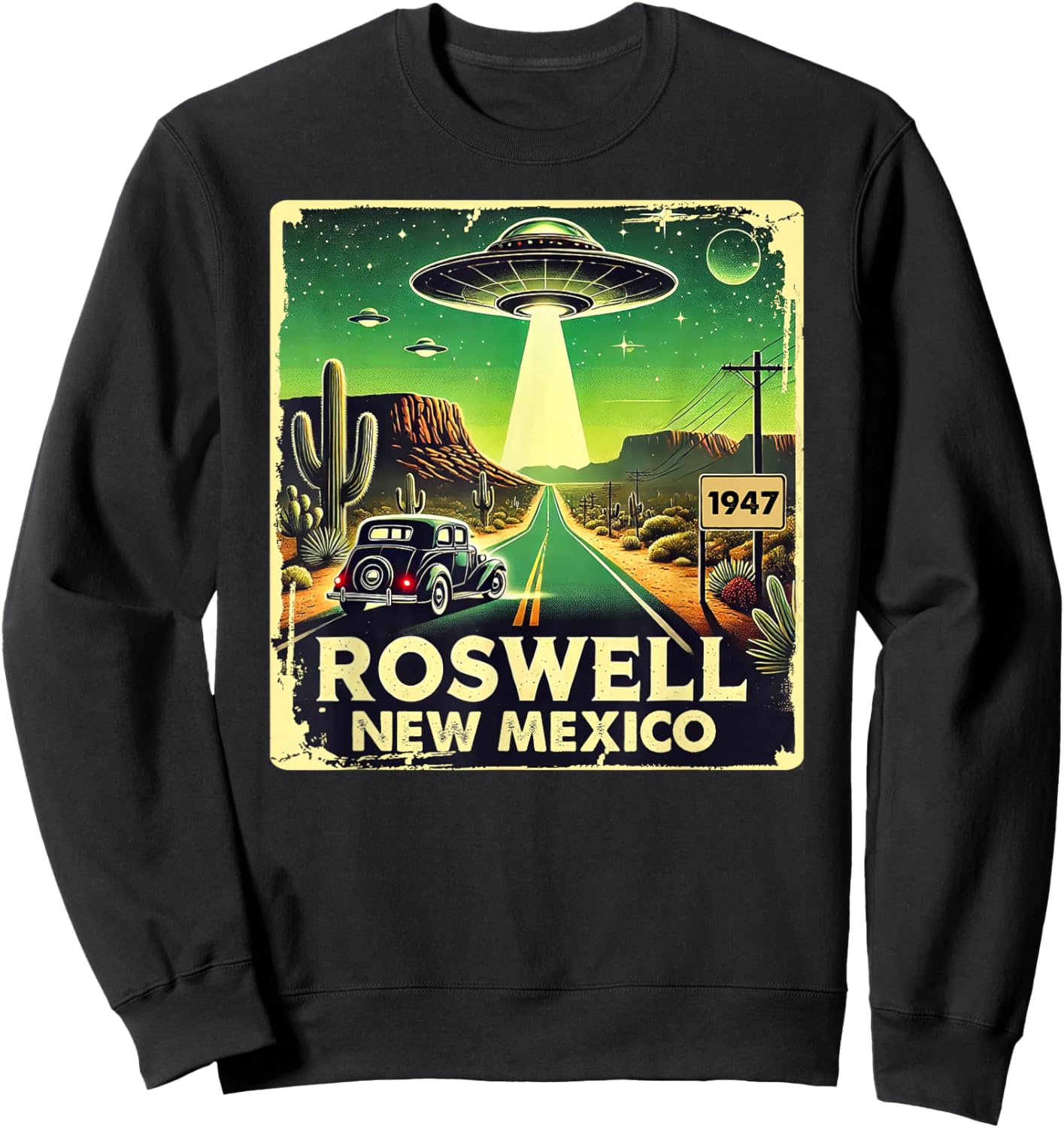 Roswell New Mexico Alien Sweatshirt - Sweatshirt | Black