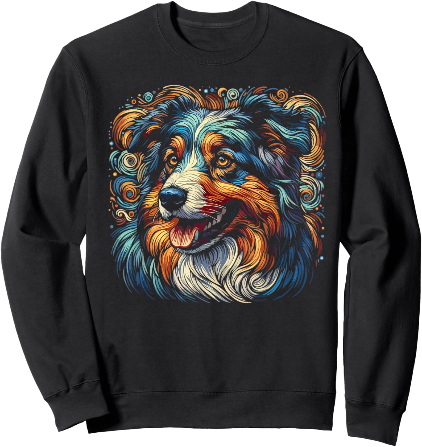Australian Shepherd Aussie Dog Herding Women Girls Kids Sweatshirt - Sweatshirt | Black