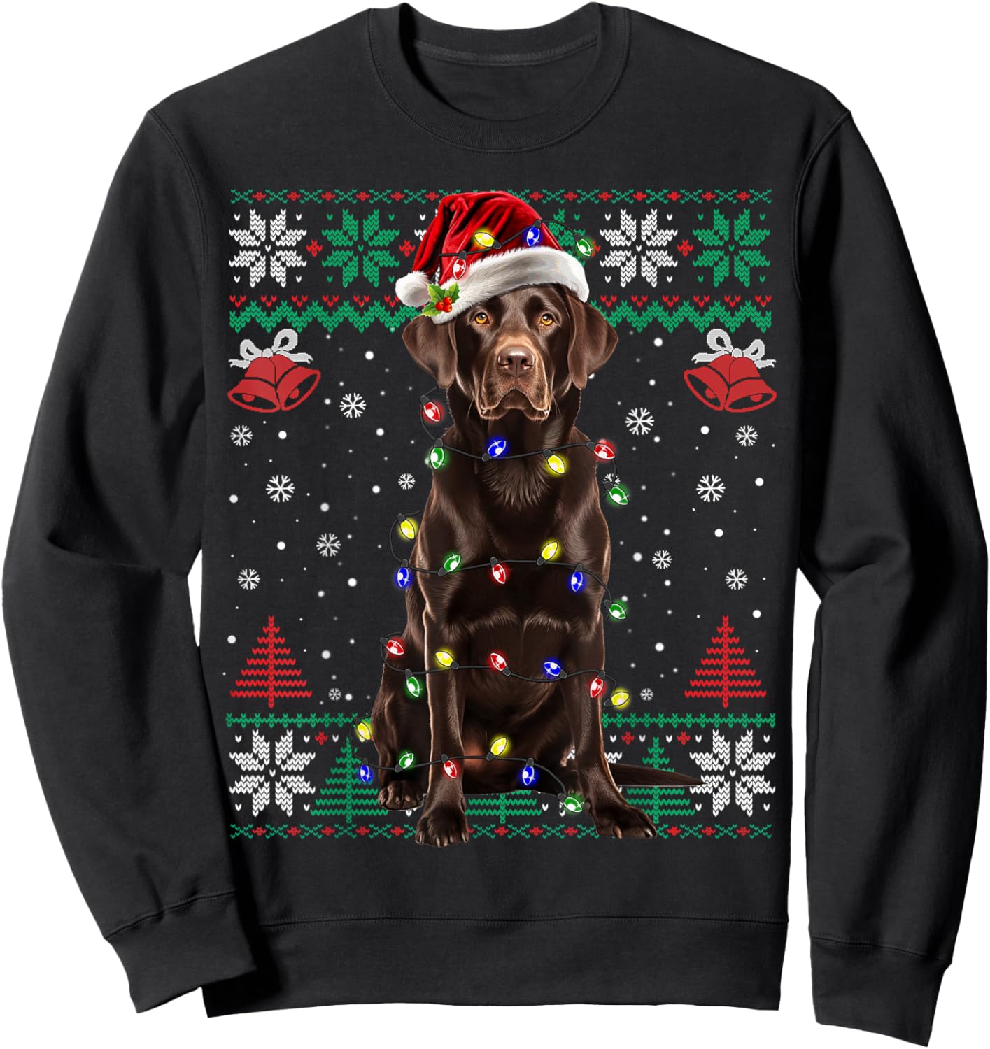 Chocolate Labrador Christmas Santa Ugly Sweater Lab Dog Love Sweatshirt - Sweatshirt | Black