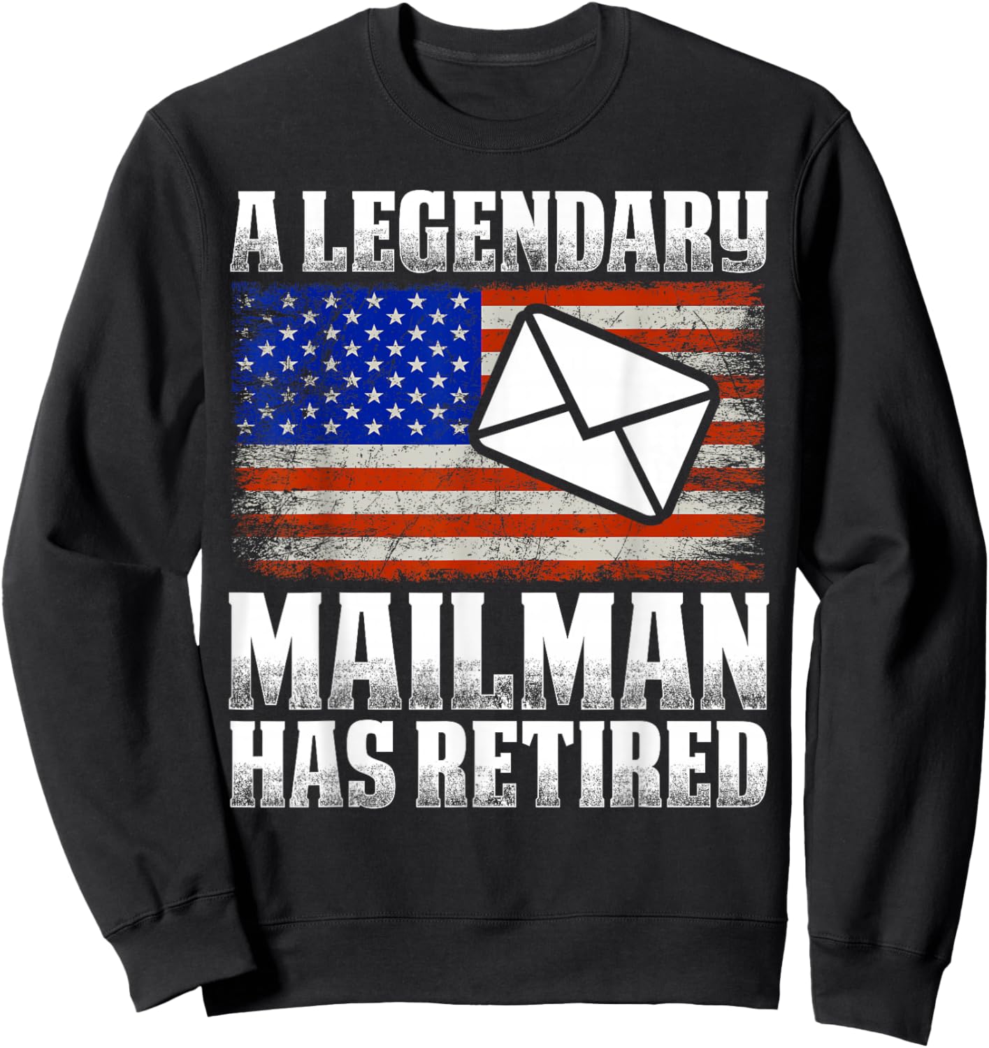 Retired Postal Worker Mailman & Mail Carrier Retirement Sweatshirt - Sweatshirt | Black
