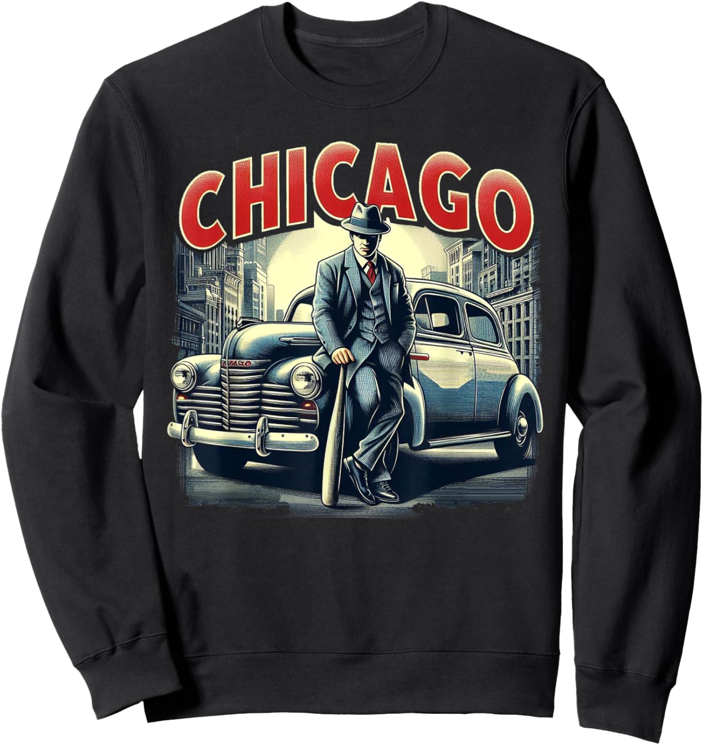 Vintage Chicago Sweatshirt - Sweatshirt | Black