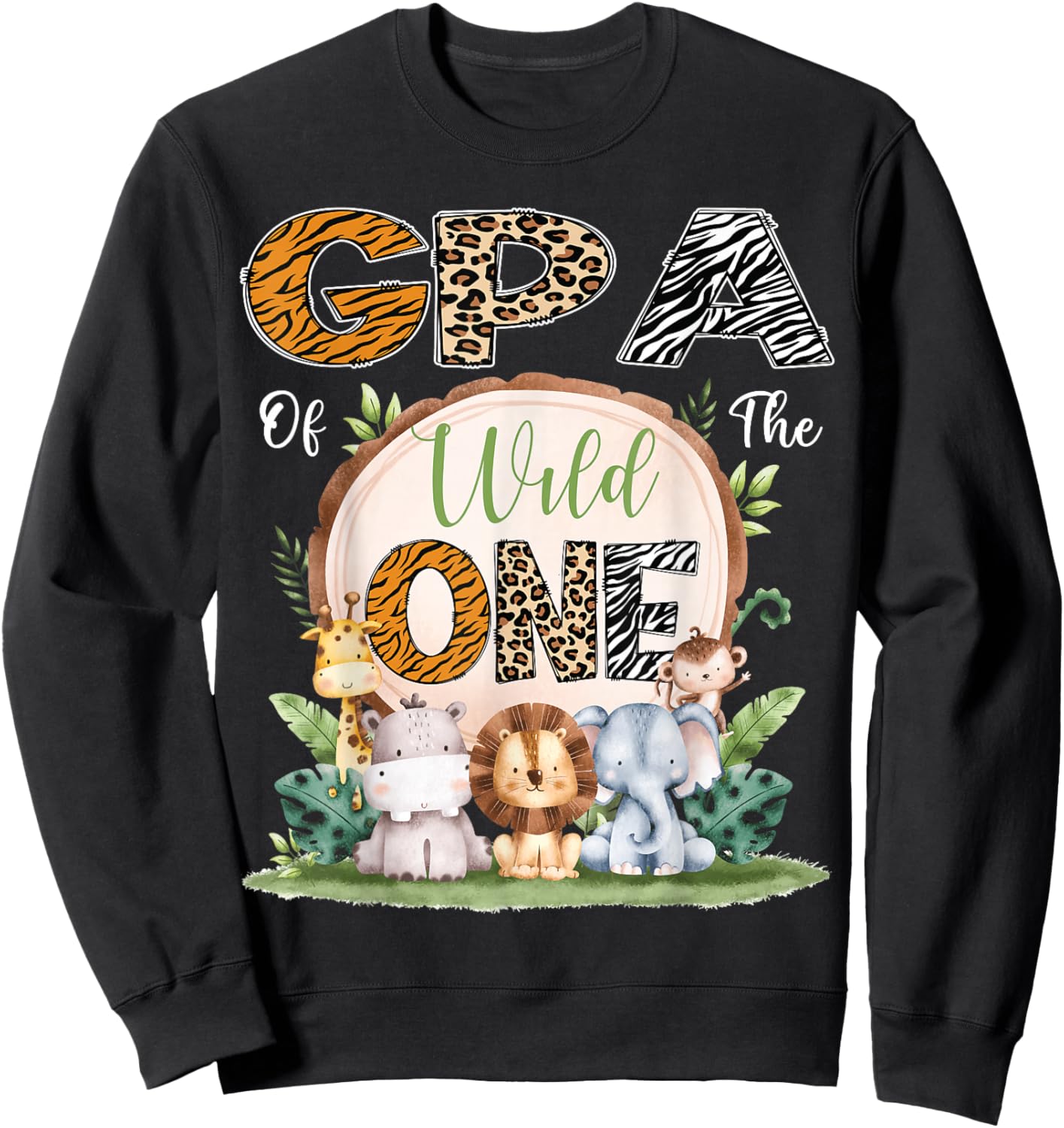 GPA Of The Wild One First Birthday Safari Woodland Sweatshirt - Sweatshirt | Black