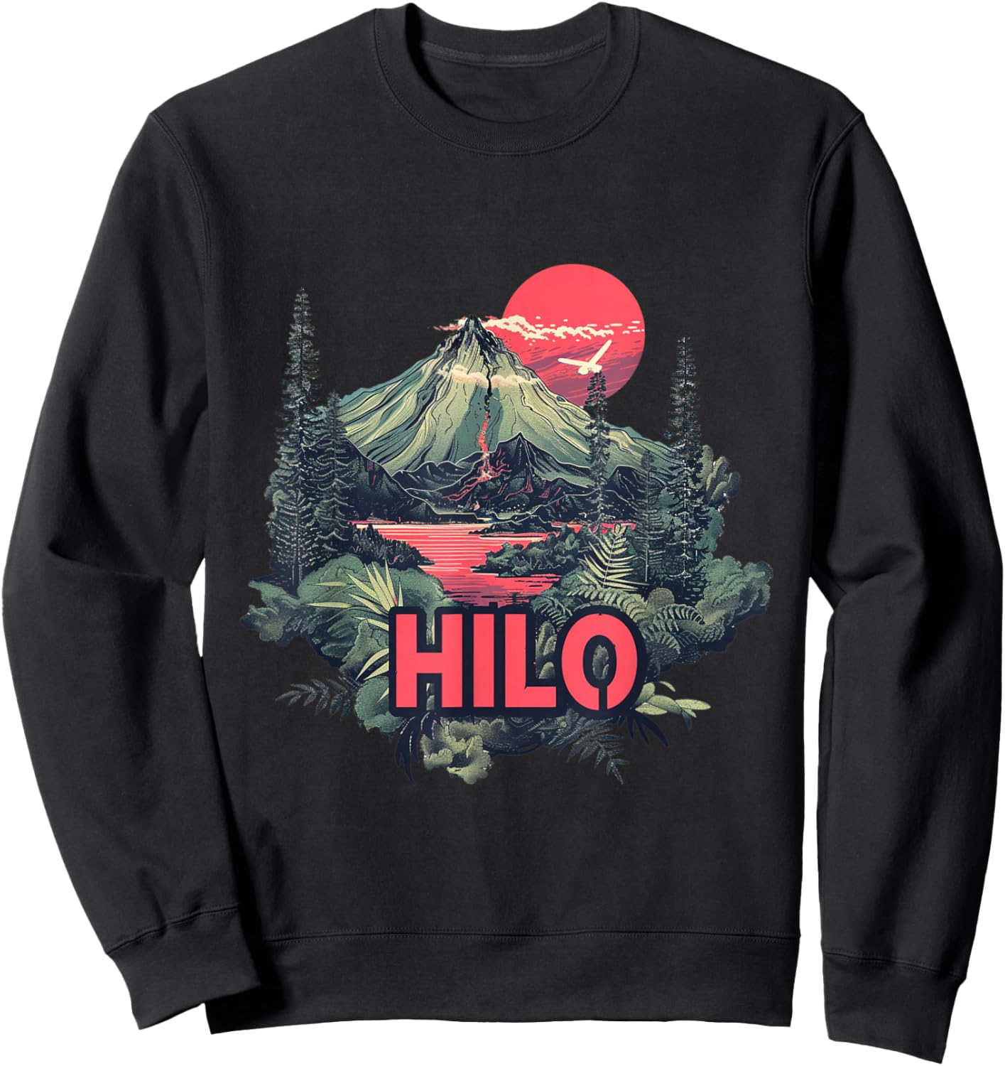 Hilo Hawaii Island Vacation Volcano Jungle Forrest Adventure Sweatshirt - Sweatshirt | Black
