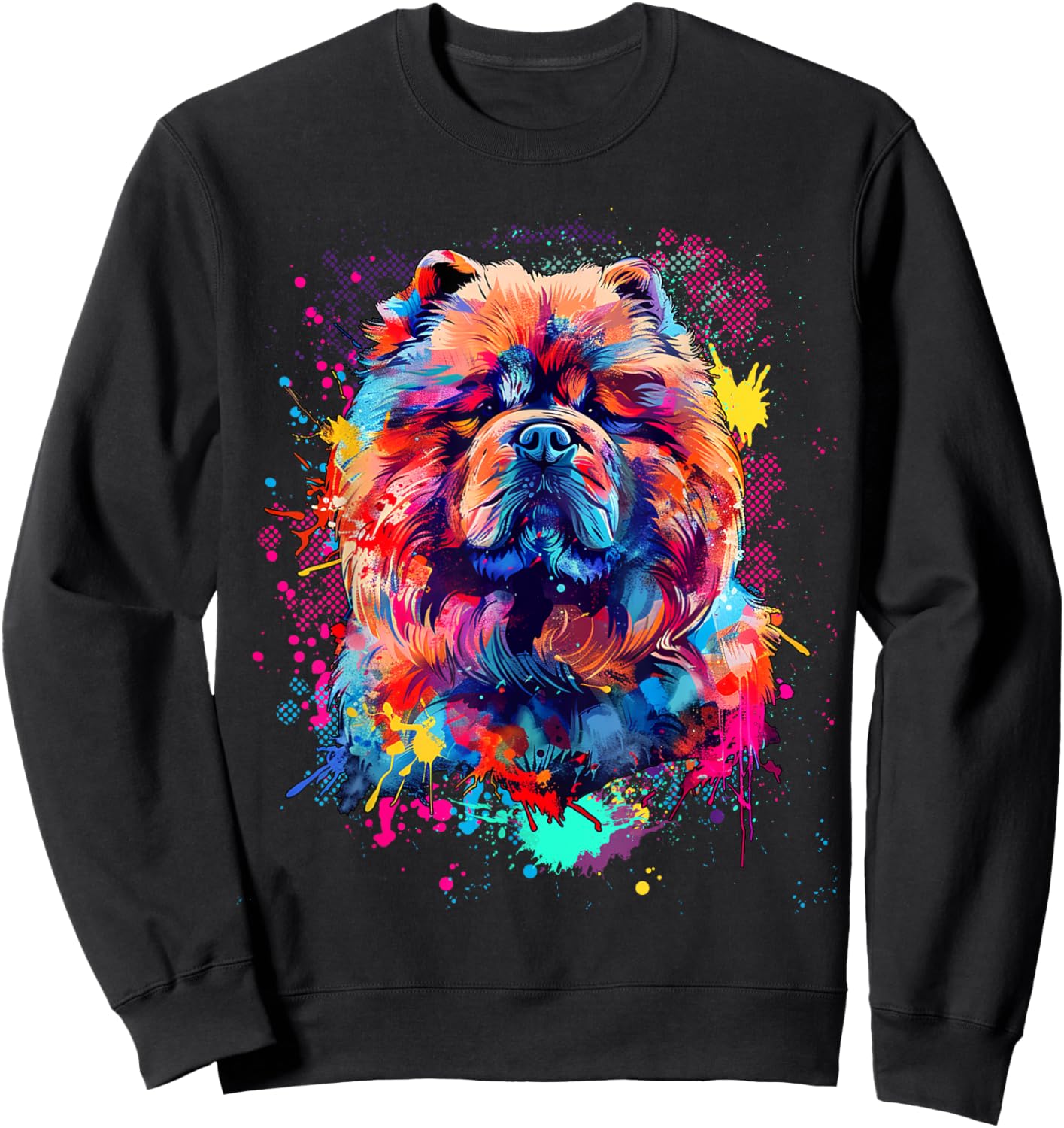 Chow Chow Lovers Colorful Pop Art Chow Chow Sweatshirt - Sweatshirt | Black