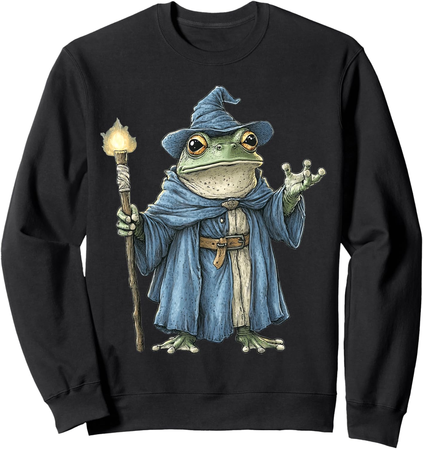 Frog Wizard Fantasy Sweatshirt - Sweatshirt | Black