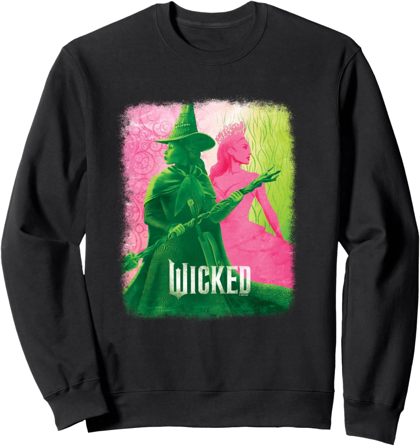 Wicked Elphaba & Glinda Tonal Sweatshirt - Sweatshirt | Black