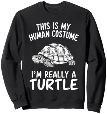 This Is My Human Costume I'm Really A Turtle Halloween Sweatshirt - Sweatshirt | Black