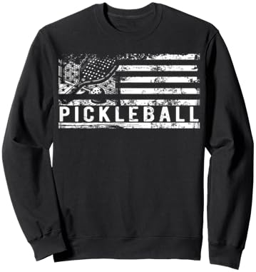 US Flag Pickleball American Pickleball Player Sweatshirt - Sweatshirt | Black