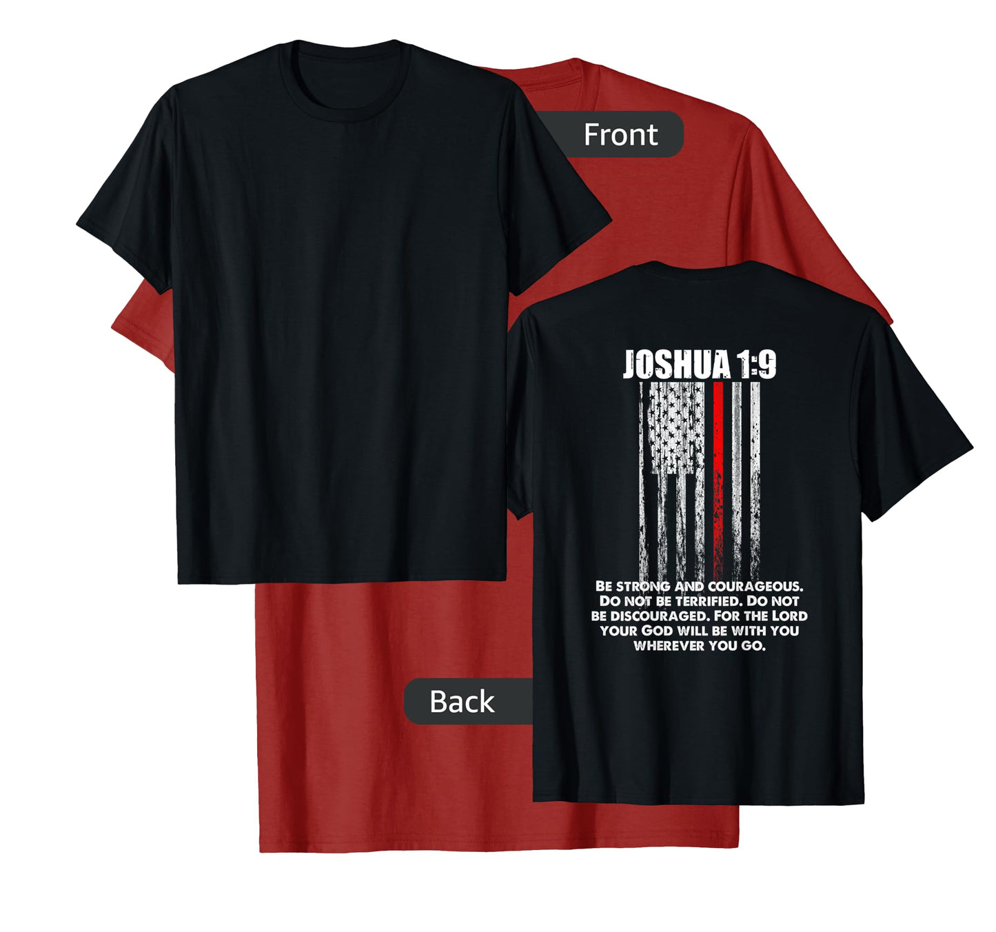 Thin Red Line Firefighter Bible Verse Christian T-Shirt