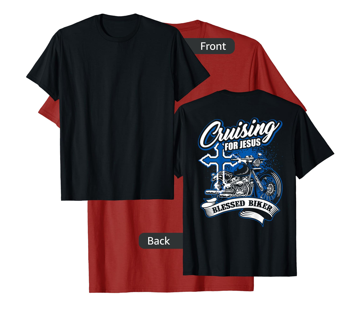 Christian Motorcycle Shirt Cross God Blessed Biker Jesus T-Shirt