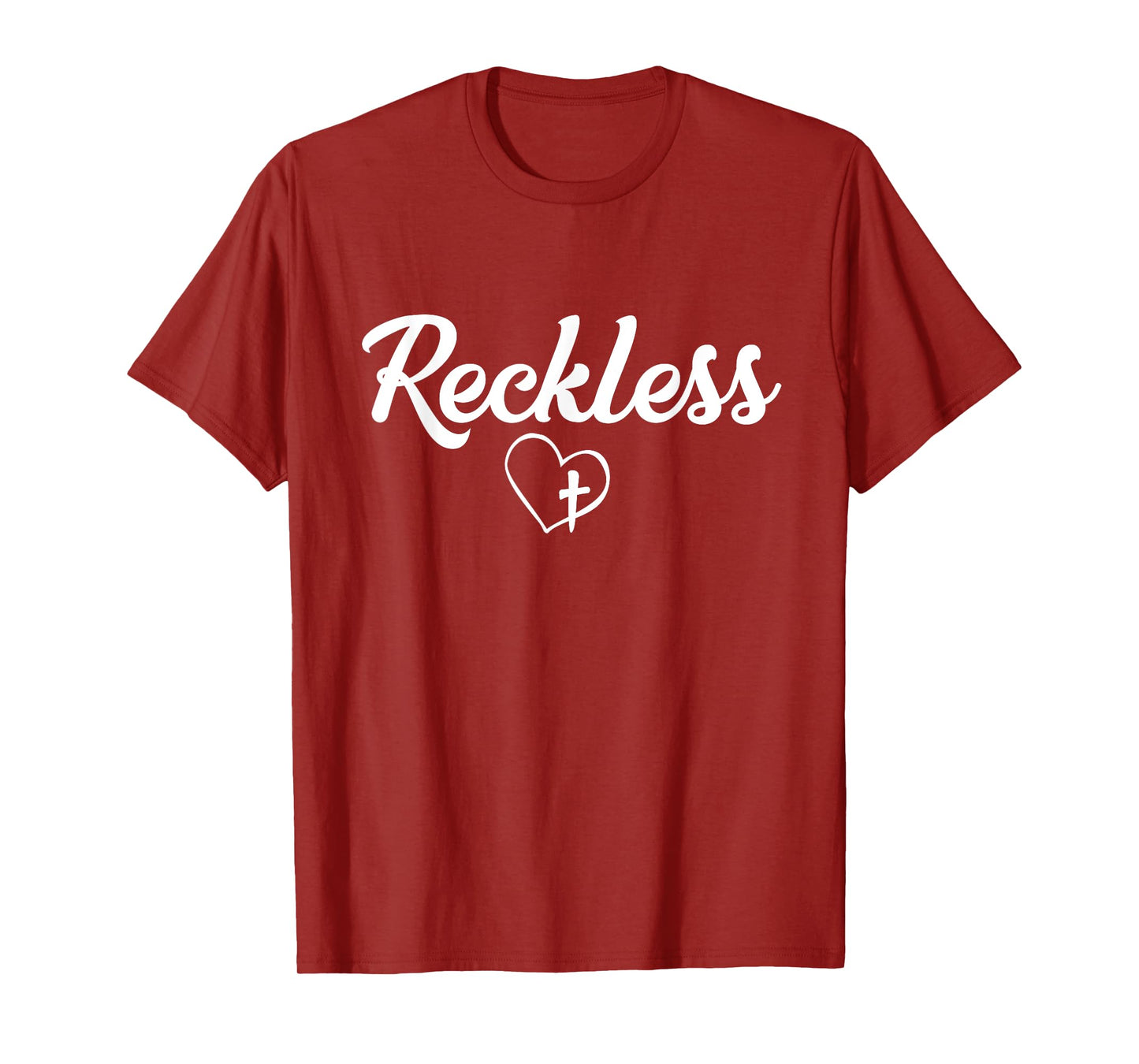 Faith Christian T-shirt Reckless Love Heart and Cross Shirt T-Shirt