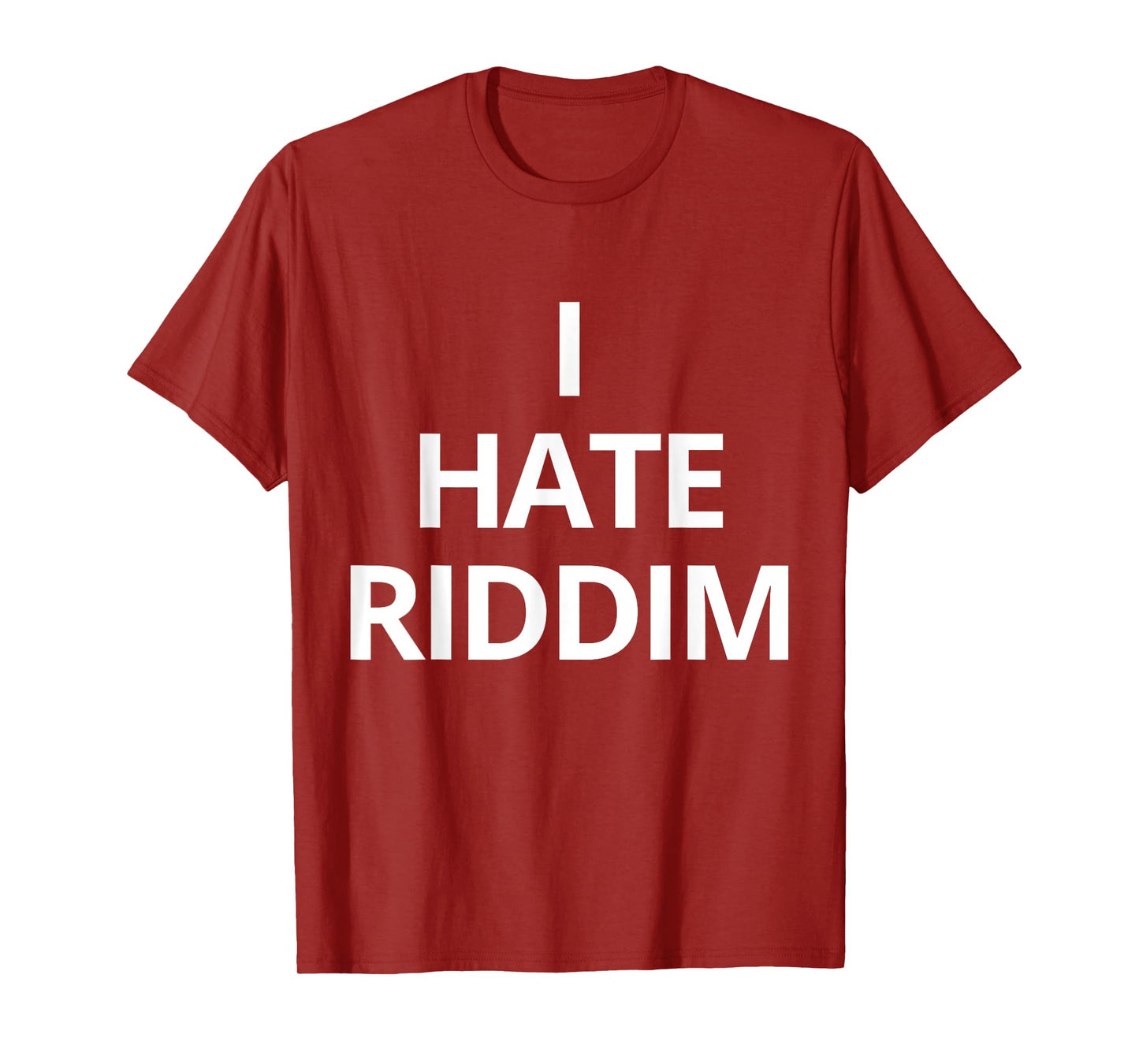 I Hate Riddim Tees Unisex-Adults Black Solid Humor Trendy T-Shirt Small