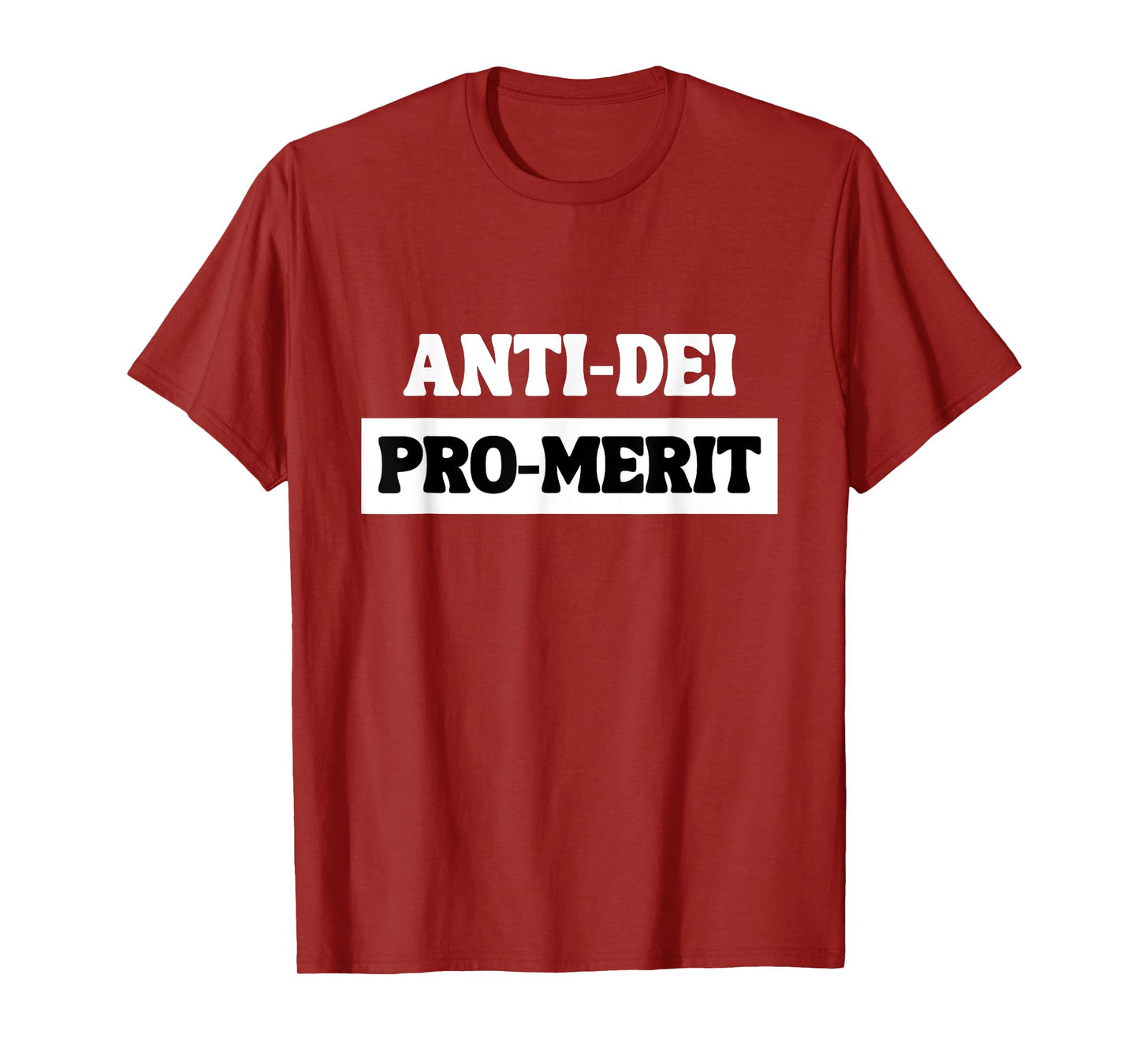 Anti DEI Pro Merit Funny Bold Typography Statement T-Shirt