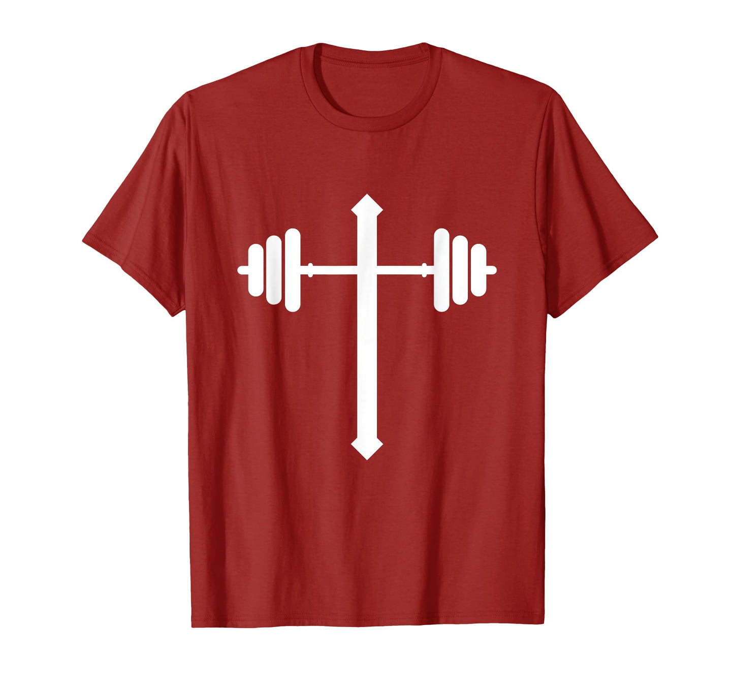 Barbell Dumbbell Cross Christian Jesus Gym Workout Lifting T-Shirt