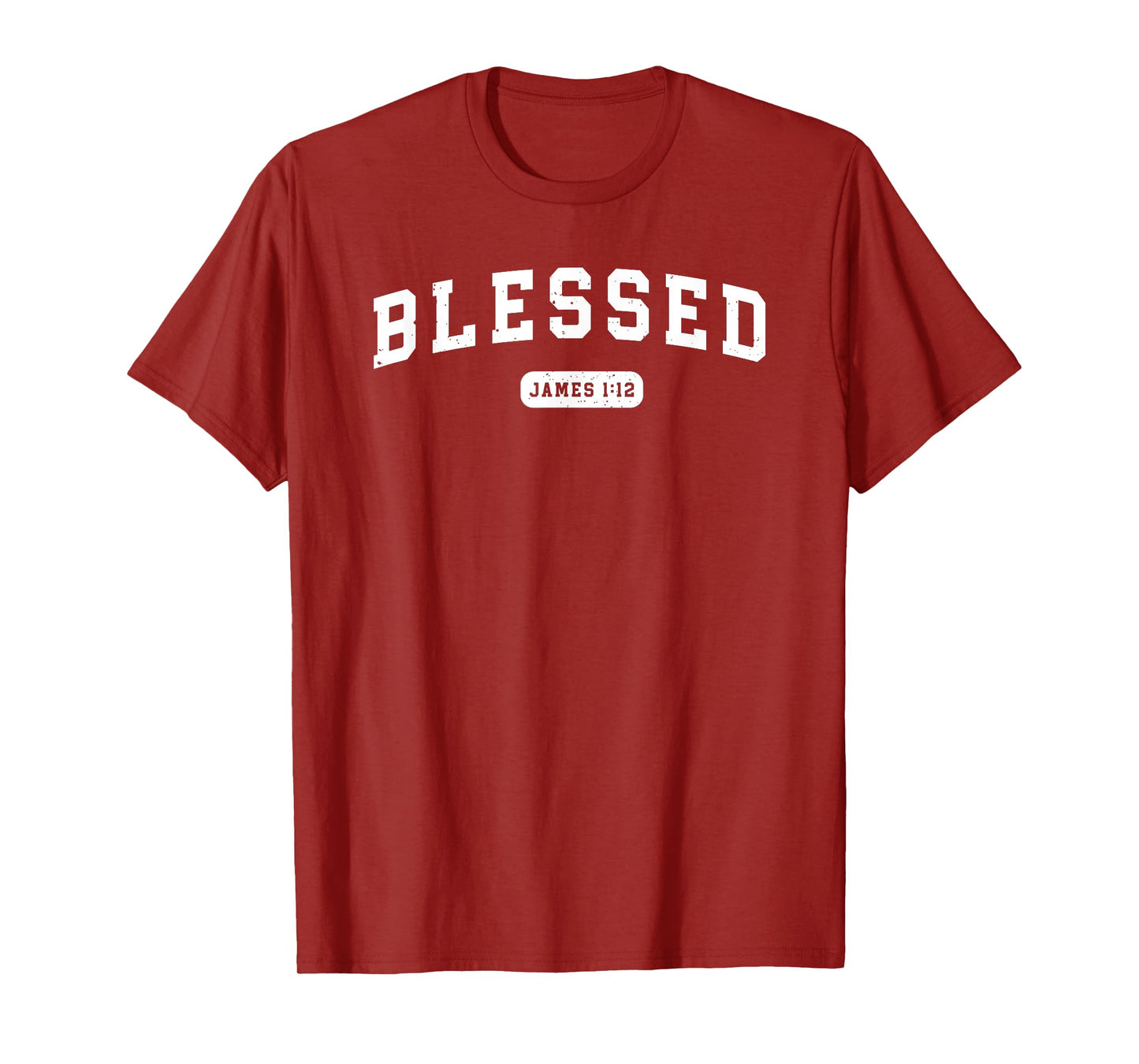 Blessed James 1:12 Bible Verse Christian Athletic Sports T-Shirt