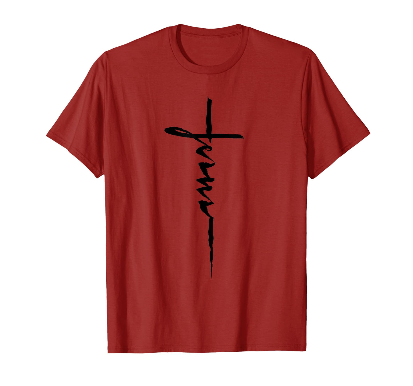 Jesus Christian Cross Art Cursive Inspiring Gift Men Women T-Shirt