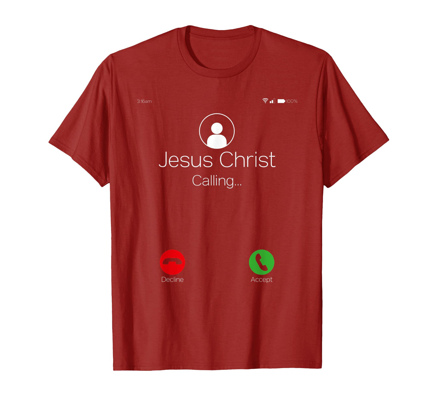 Jesus Christ Calling Christian Faith Religion Graphic Themed T-Shirt