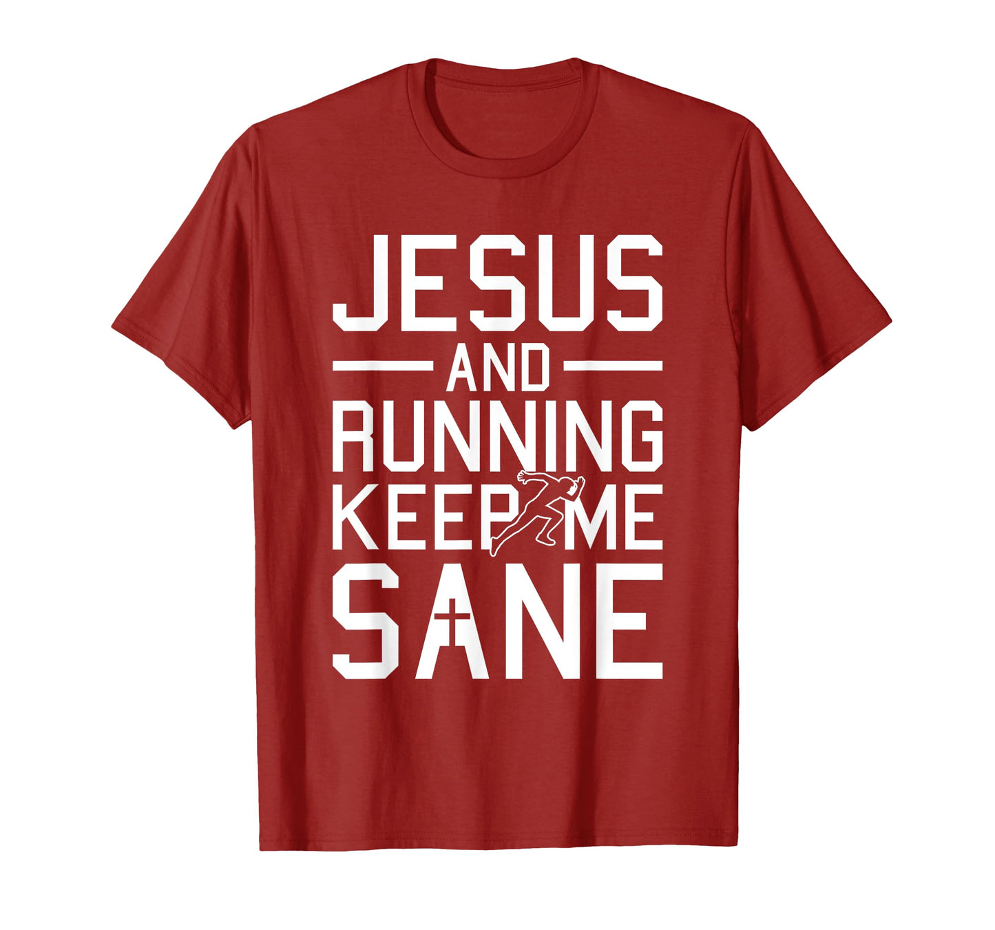 Jesus And Running Christmas Religious Faith Christian Runner T-Shirt